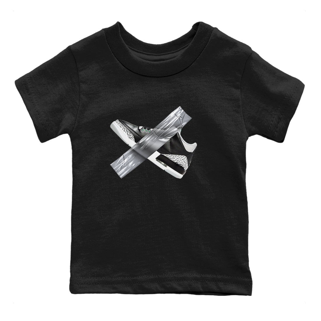 3s Green Glow shirt to match jordans Duct Tape sneaker tees Air Jordan 3 Green Glow Drip Gear Zone baby toddler Black 2 cotton Shirt