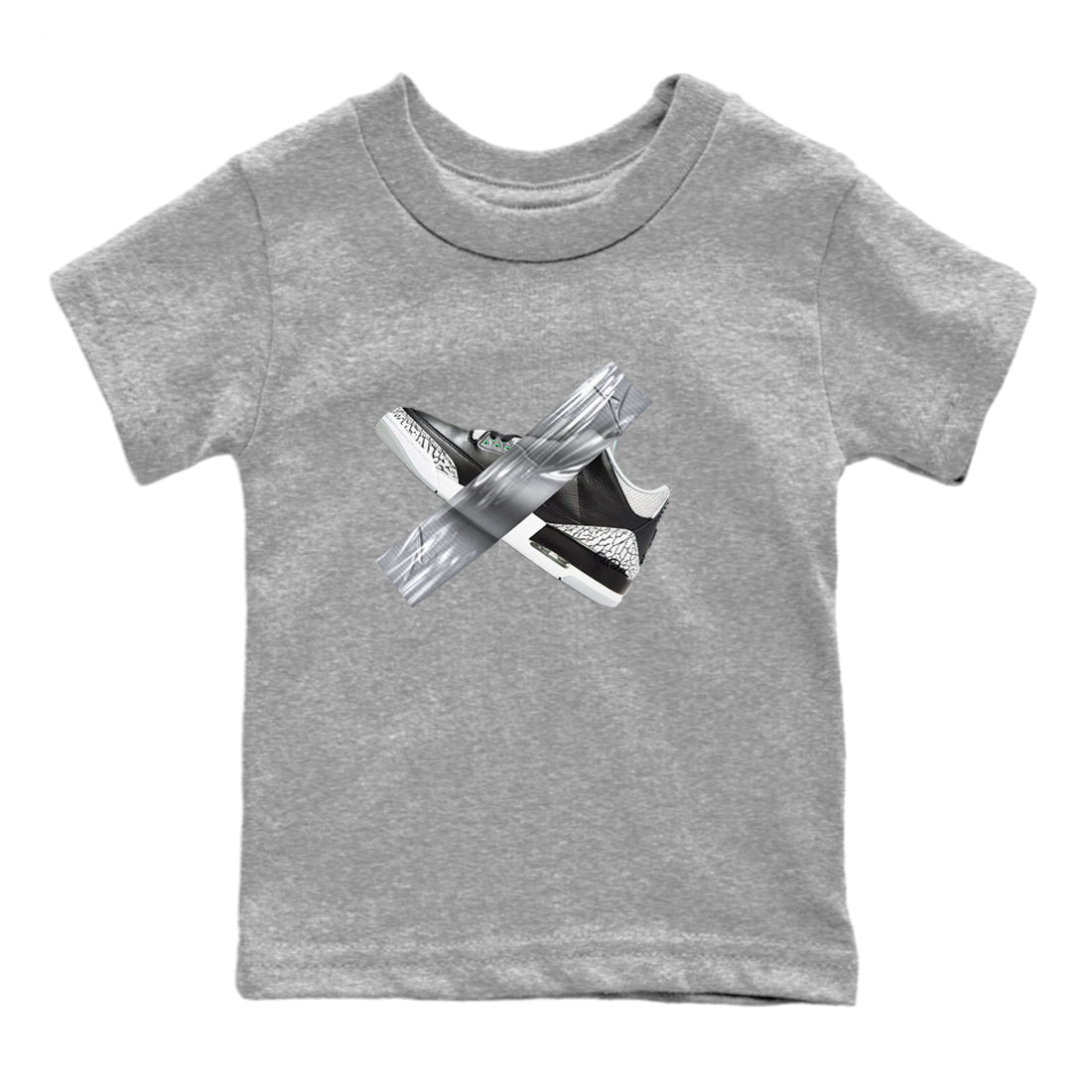 3s Green Glow shirt to match jordans Duct Tape sneaker tees Air Jordan 3 Green Glow Drip Gear Zone baby toddler Heather Grey 2 cotton Shirt