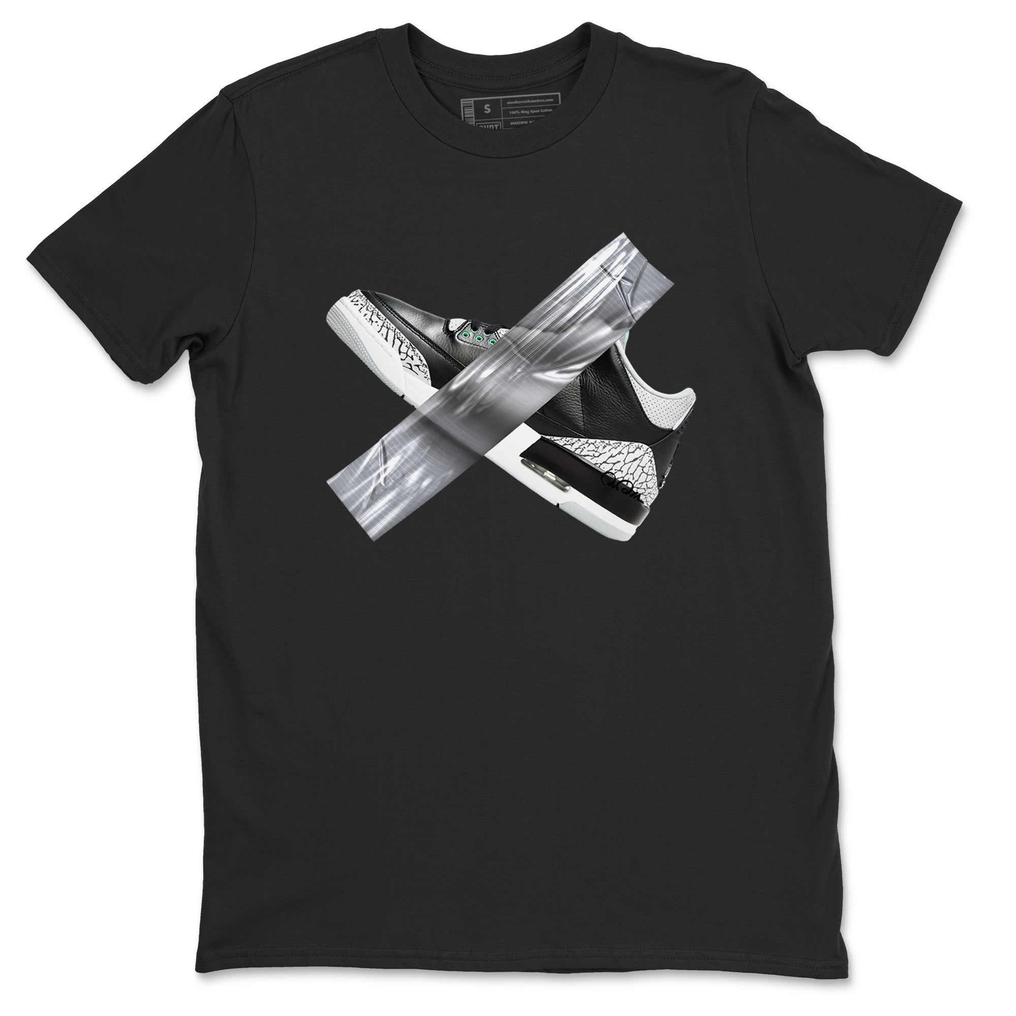 3s Green Glow shirt to match jordans Duct Tape sneaker tees Air Jordan 3 Green Glow Drip Gear Zone unisex cotton Black 2 crew neck shirt