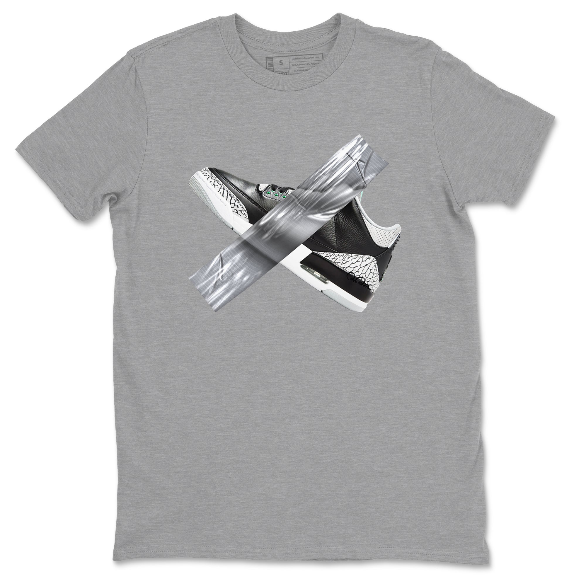 3s Green Glow shirt to match jordans Duct Tape sneaker tees Air Jordan 3 Green Glow Drip Gear Zone unisex cotton Heather Grey 2 crew neck shirt