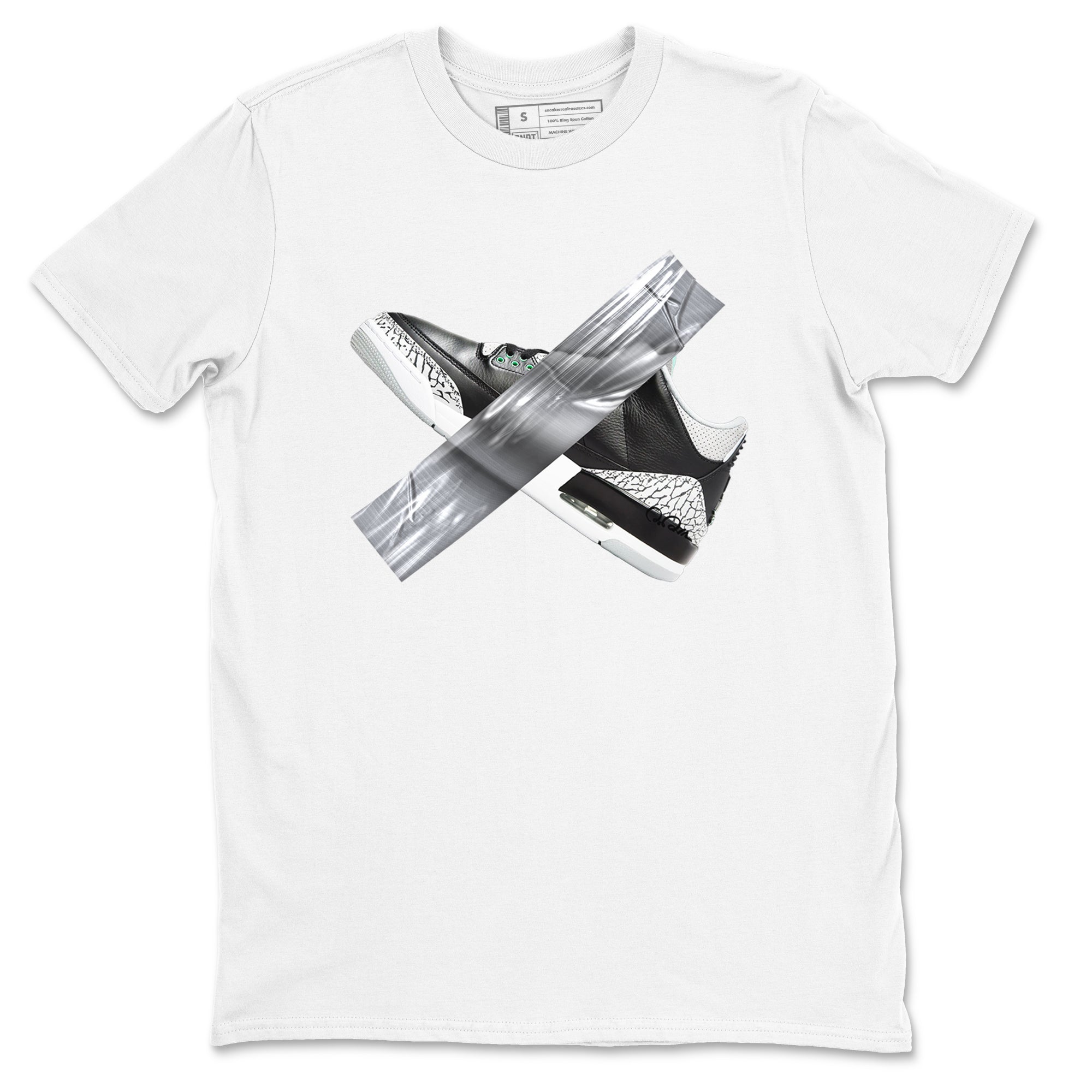 3s Green Glow shirt to match jordans Duct Tape sneaker tees Air Jordan 3 Green Glow Drip Gear Zone unisex cotton White 2 crew neck shirt