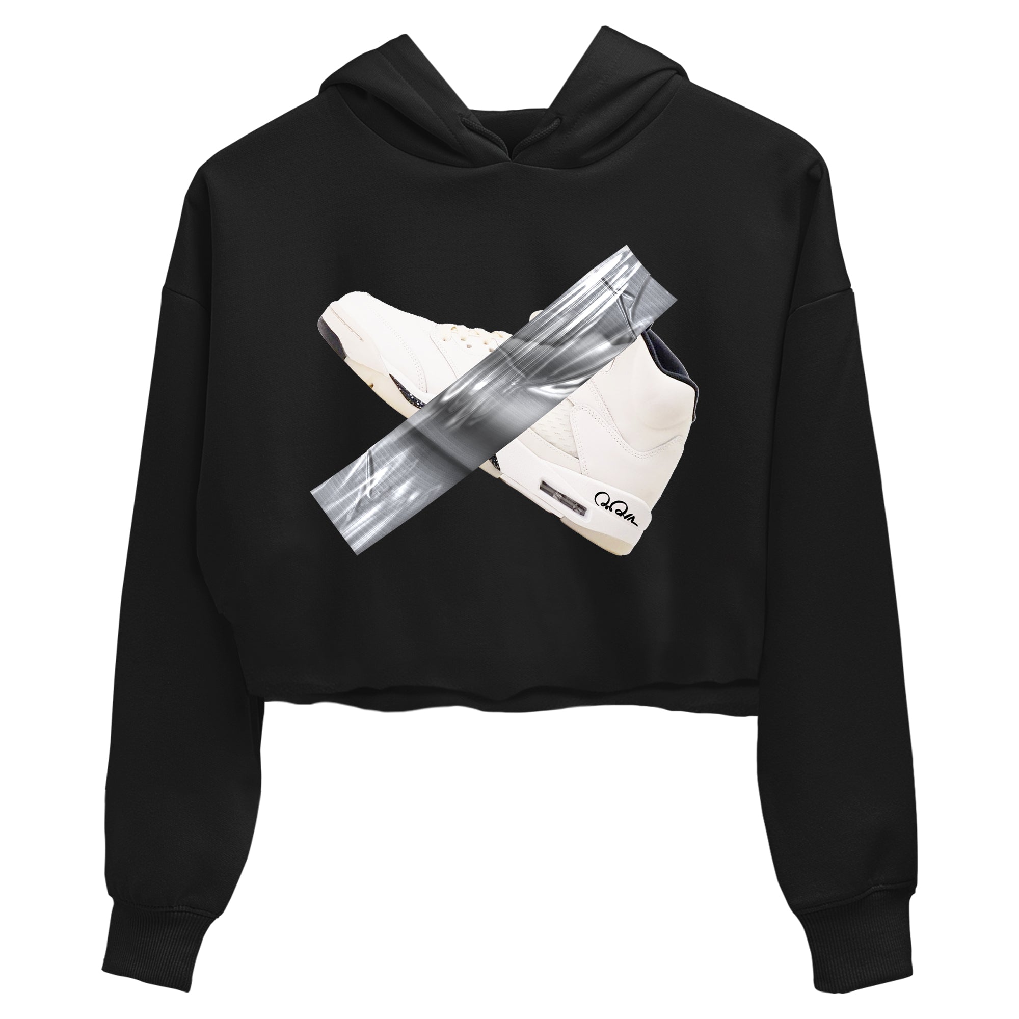 5s Sail shirt to match jordans Duct Tape sneaker tees Air Jordan 5 Sail Drip Gear Zone Black 2 crop length shirt