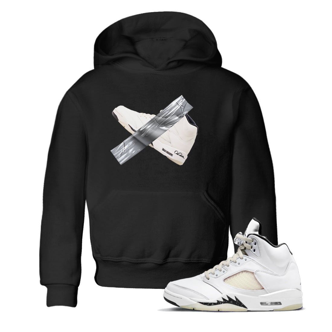 5s Sail shirt to match jordans Duct Tape sneaker tees Air Jordan 5 Sail Drip Gear Zone baby toddler Black 1 cotton Shirt