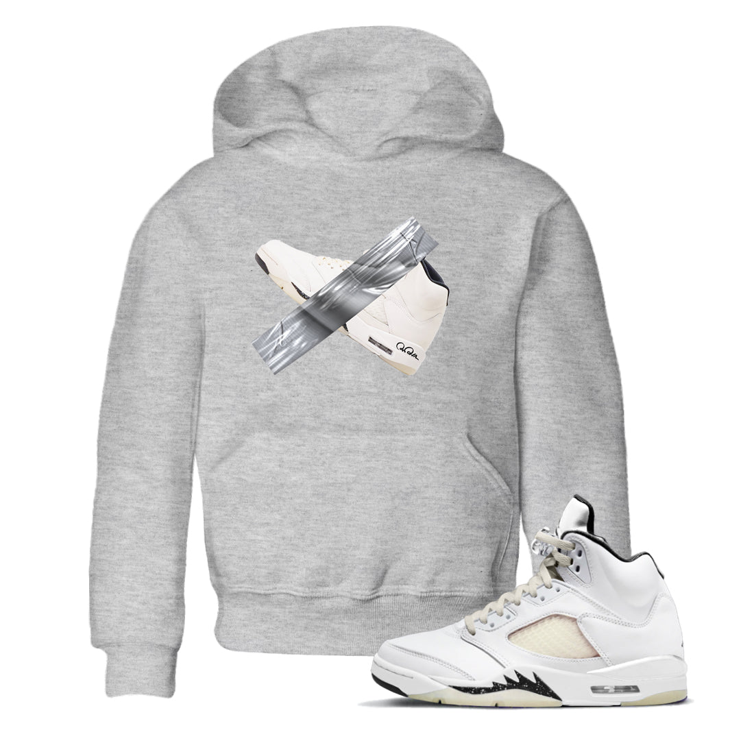 5s Sail shirt to match jordans Duct Tape sneaker tees Air Jordan 5 Sail Drip Gear Zone baby toddler Heather Grey 1 cotton Shirt