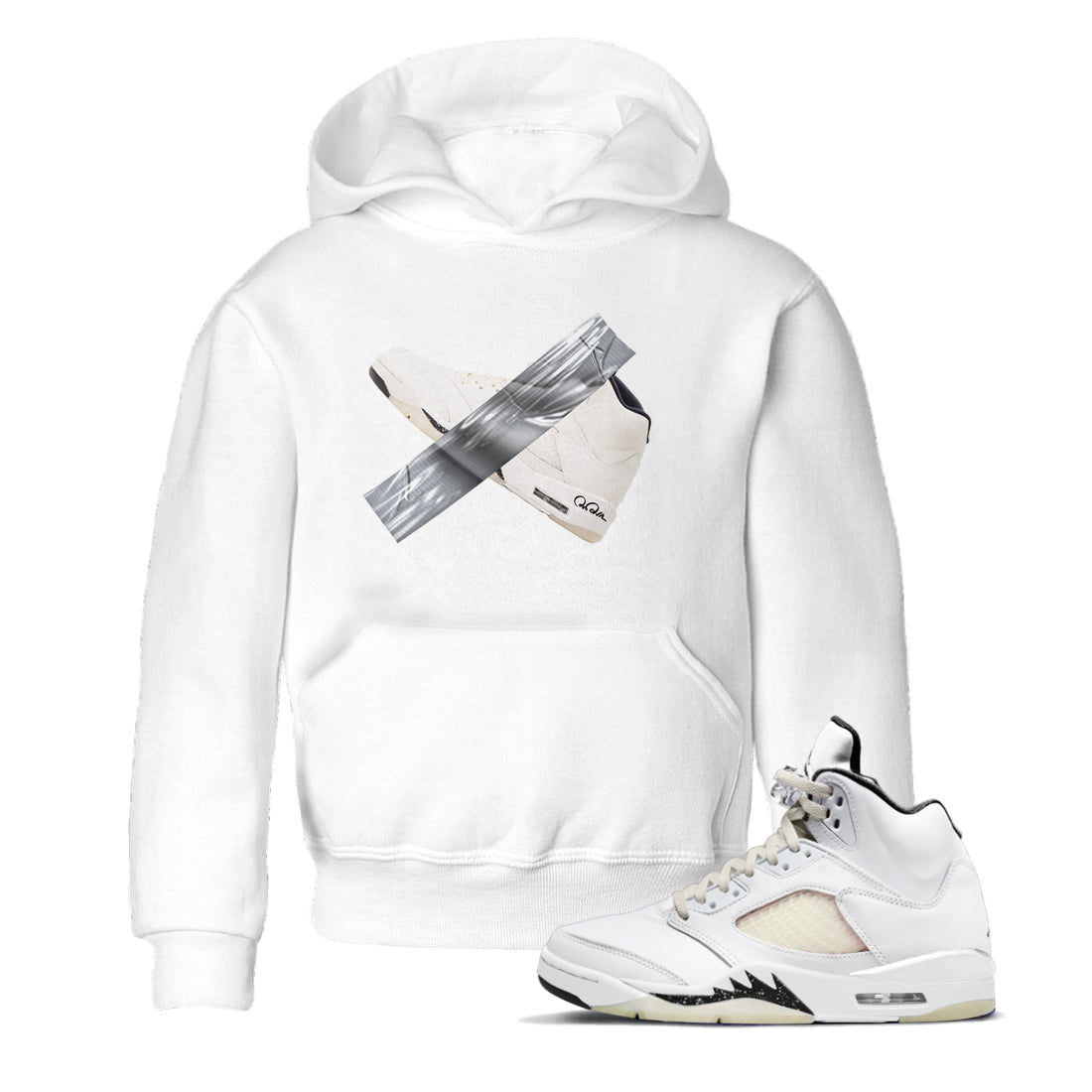 5s Sail shirt to match jordans Duct Tape sneaker tees Air Jordan 5 Sail Drip Gear Zone baby toddler White 1 cotton Shirt