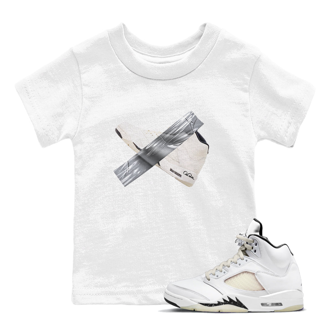 5s Sail shirt to match jordans Duct Tape sneaker tees Air Jordan 5 Sail Drip Gear Zone baby toddler White 1 cotton Shirt
