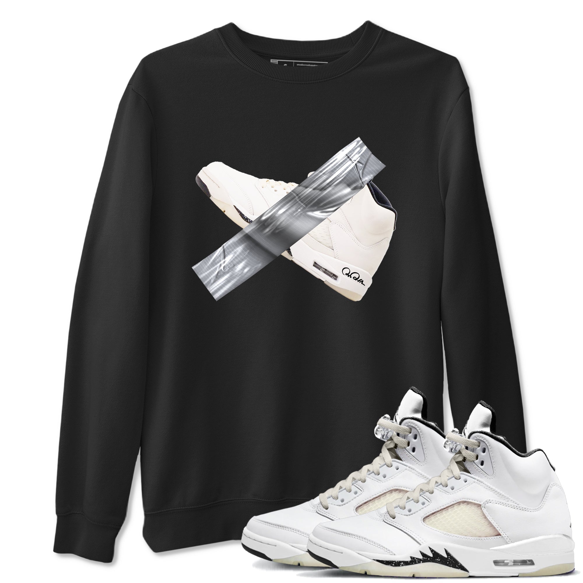 5s Sail shirt to match jordans Duct Tape sneaker tees Air Jordan 5 Sail Drip Gear Zone unisex cotton Black 1 crew neck shirt