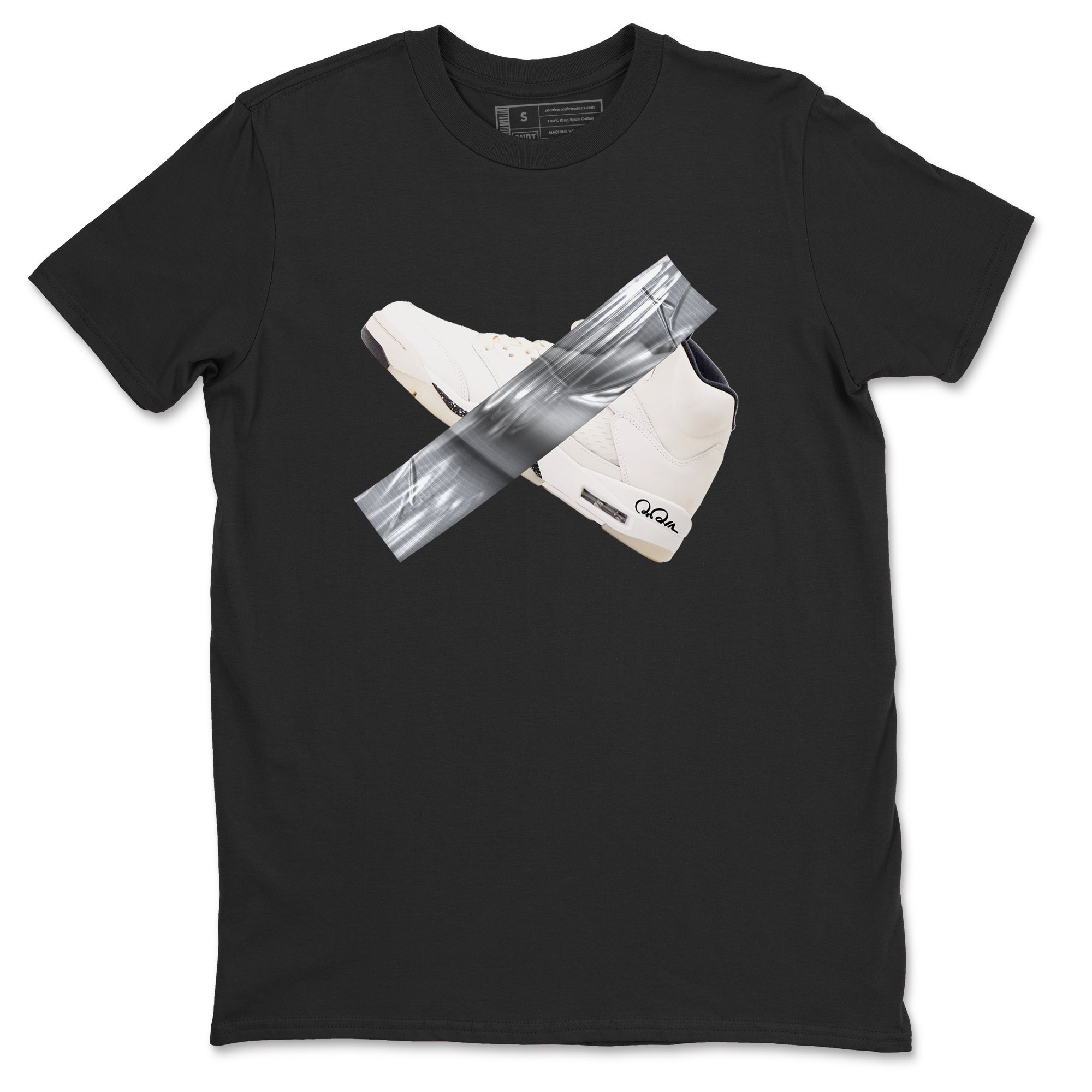 5s Sail shirt to match jordans Duct Tape sneaker tees Air Jordan 5 Sail Drip Gear Zone unisex cotton Black 2 crew neck shirt
