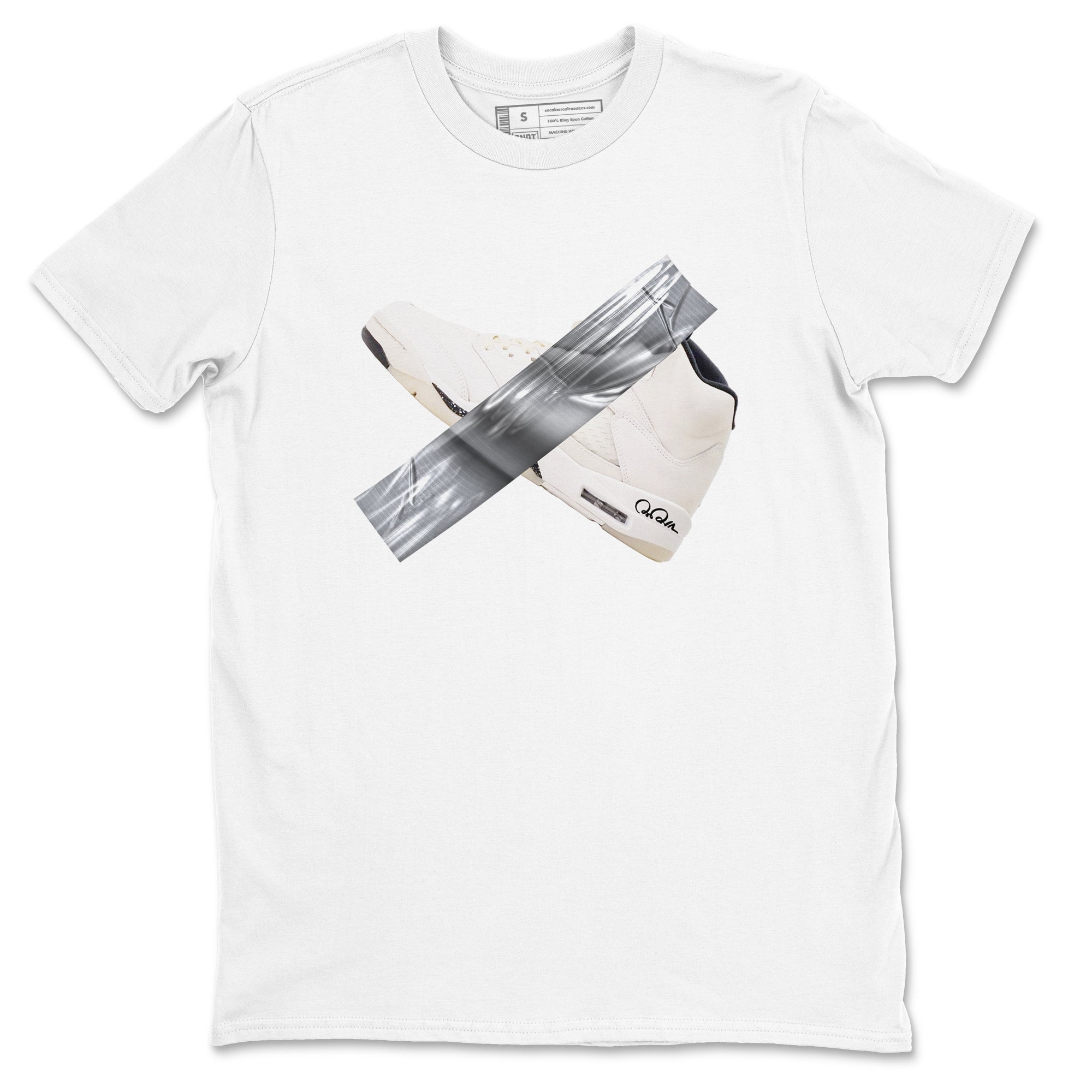 5s Sail shirt to match jordans Duct Tape sneaker tees Air Jordan 5 Sail Drip Gear Zone unisex cotton White 2 crew neck shirt