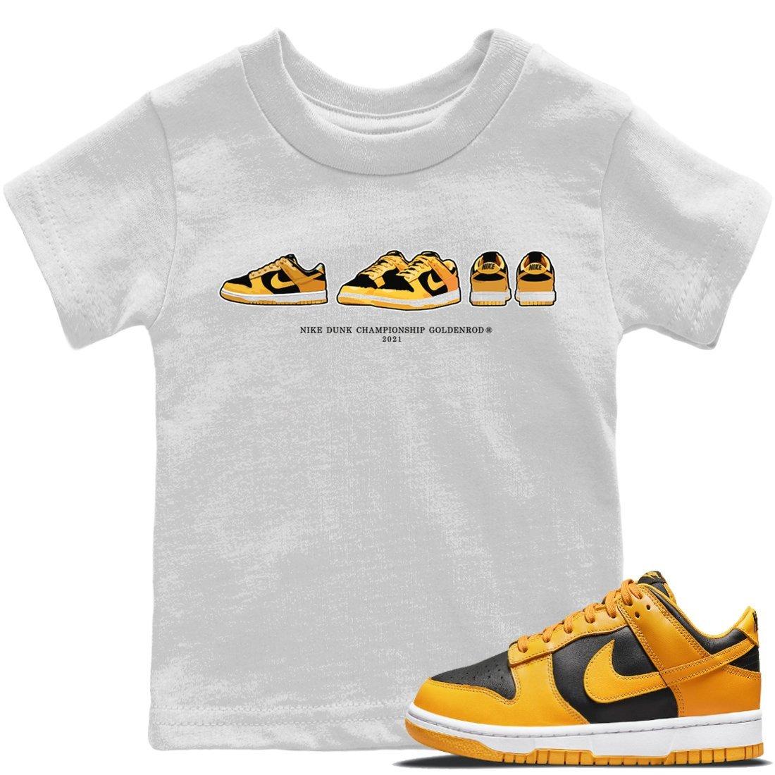 Dunk Championship Goldenrod Sneaker Match Tees Dunk Prelude Sneaker Tees Dunk Championship Goldenrod Jordan to match sneaker T-Shirt Kids Shirts