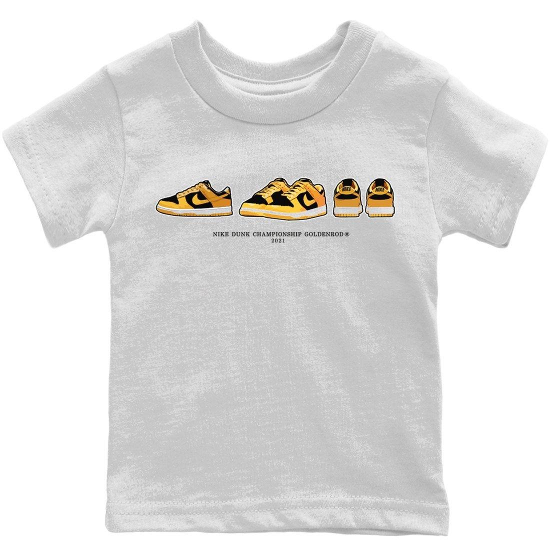 Dunk Championship Goldenrod Sneaker Match Tees Dunk Prelude Sneaker Tees Dunk Championship Goldenrod Jordan to match sneaker T-Shirt Kids Shirts