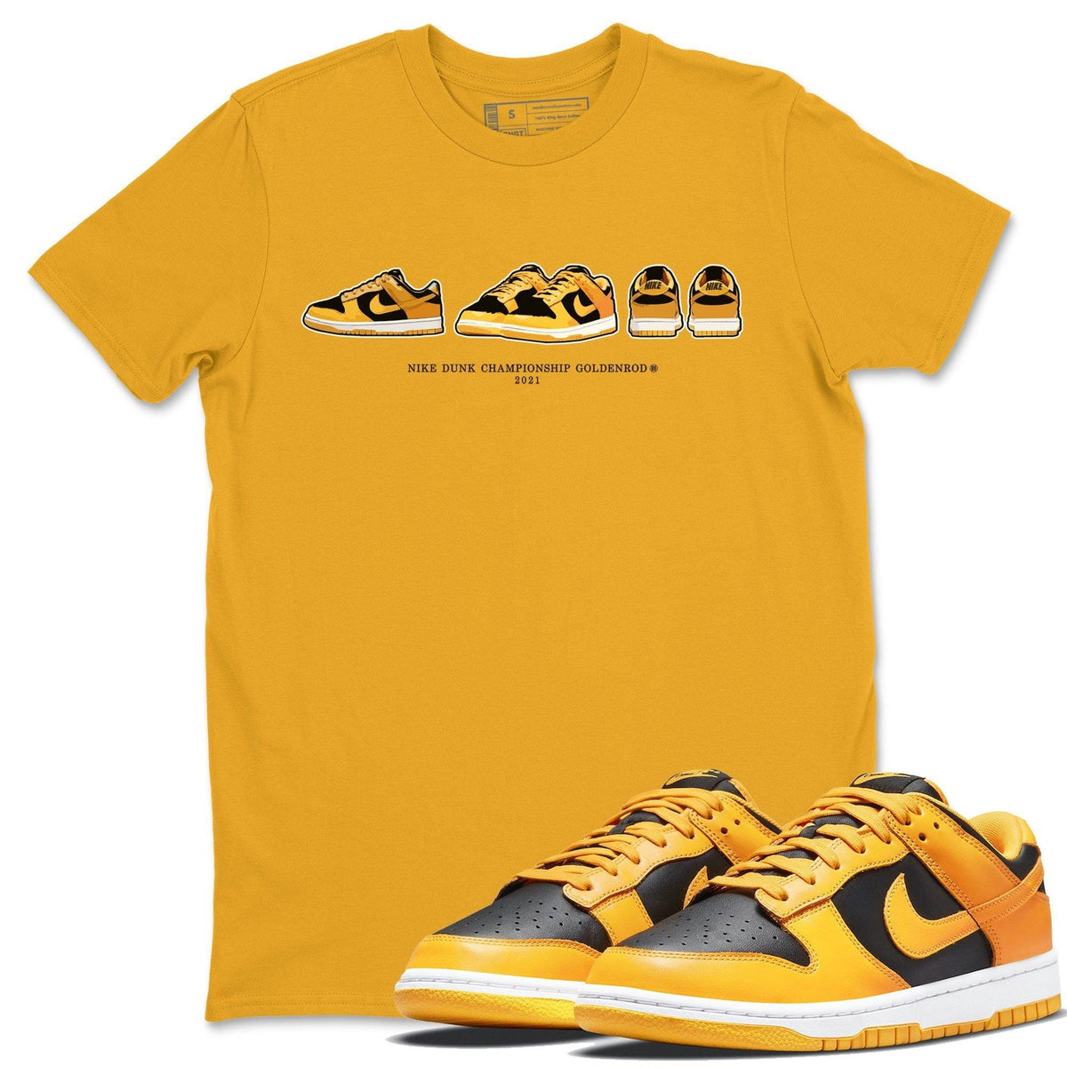 Dunk Championship Goldenrod Sneaker Match Tees Dunk Prelude Sneaker Tees Dunk Championship Goldenrod Jordan to match sneaker T-Shirt Crew Neck Shirts