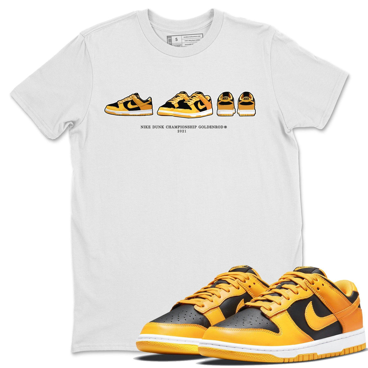 Dunk Championship Goldenrod Sneaker Match Tees Dunk Prelude Sneaker Tees Dunk Championship Goldenrod Jordan to match sneaker T-Shirt Crew Neck Shirts