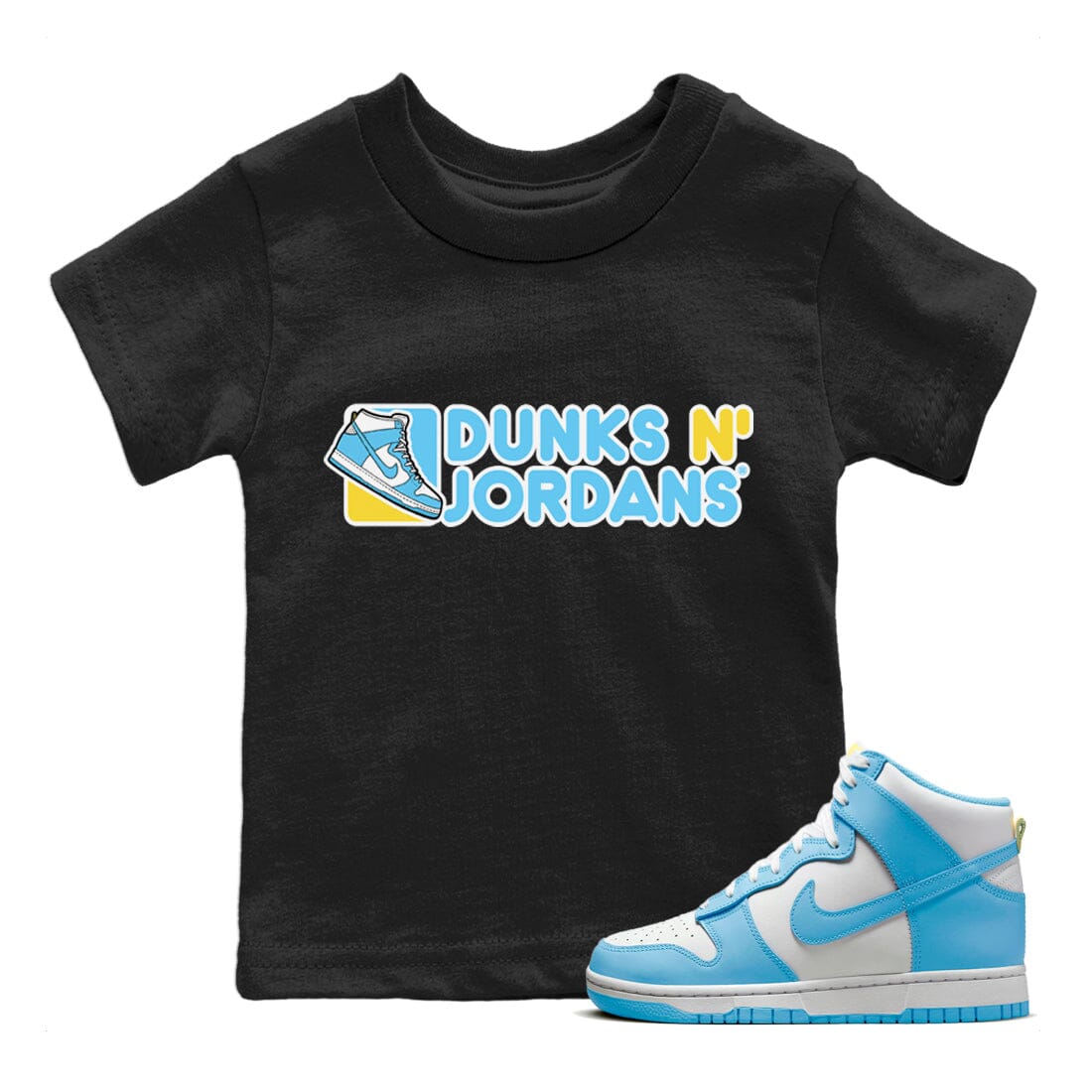 Dunk Blue Chill Sneaker Match Tees Dunks N Jordans Sneaker Tees Dunk Blue Chill Jordan to match sneaker T-Shirt Kids Shirts