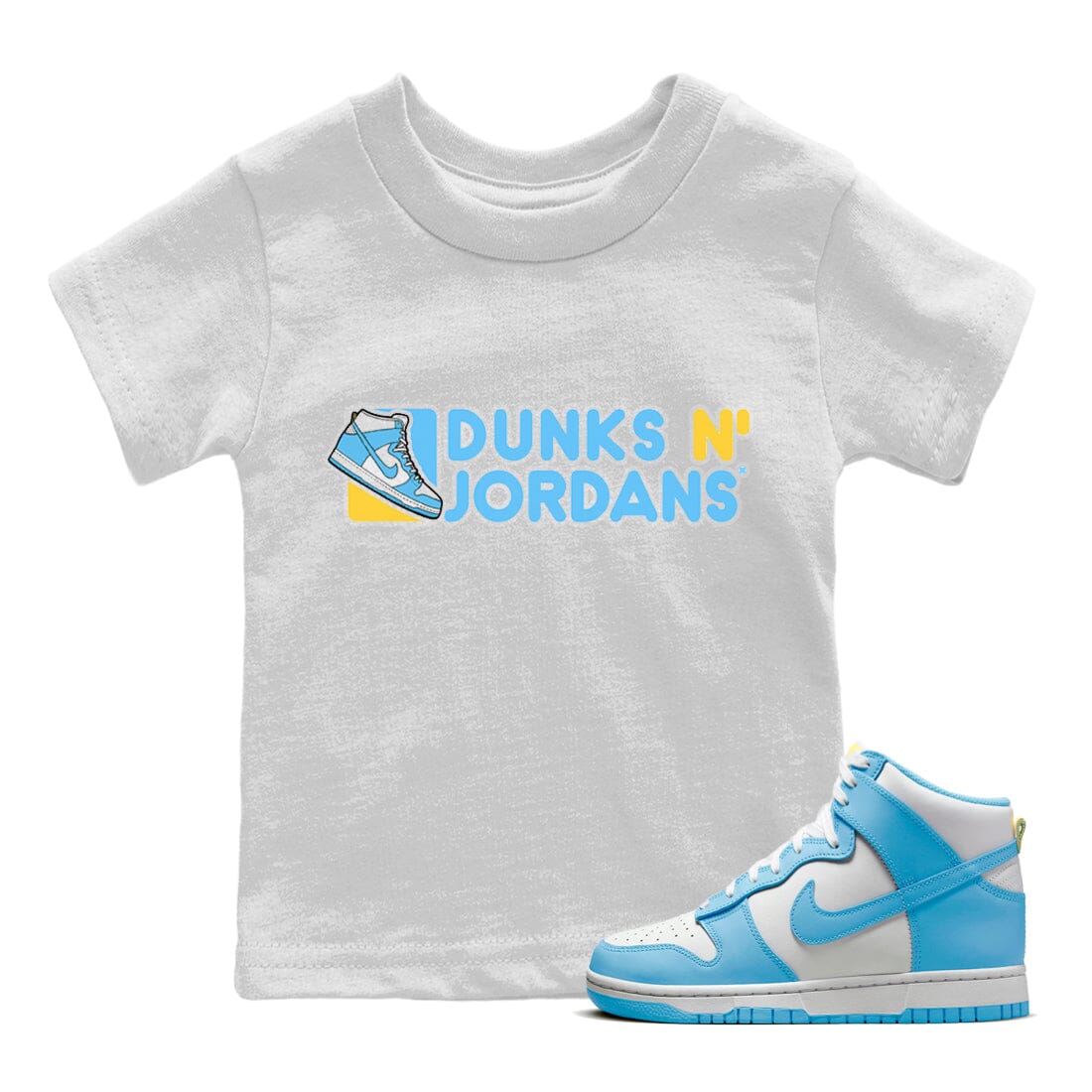 Dunk Blue Chill Sneaker Match Tees Dunks N Jordans Sneaker Tees Dunk Blue Chill Jordan to match sneaker T-Shirt Kids Shirts