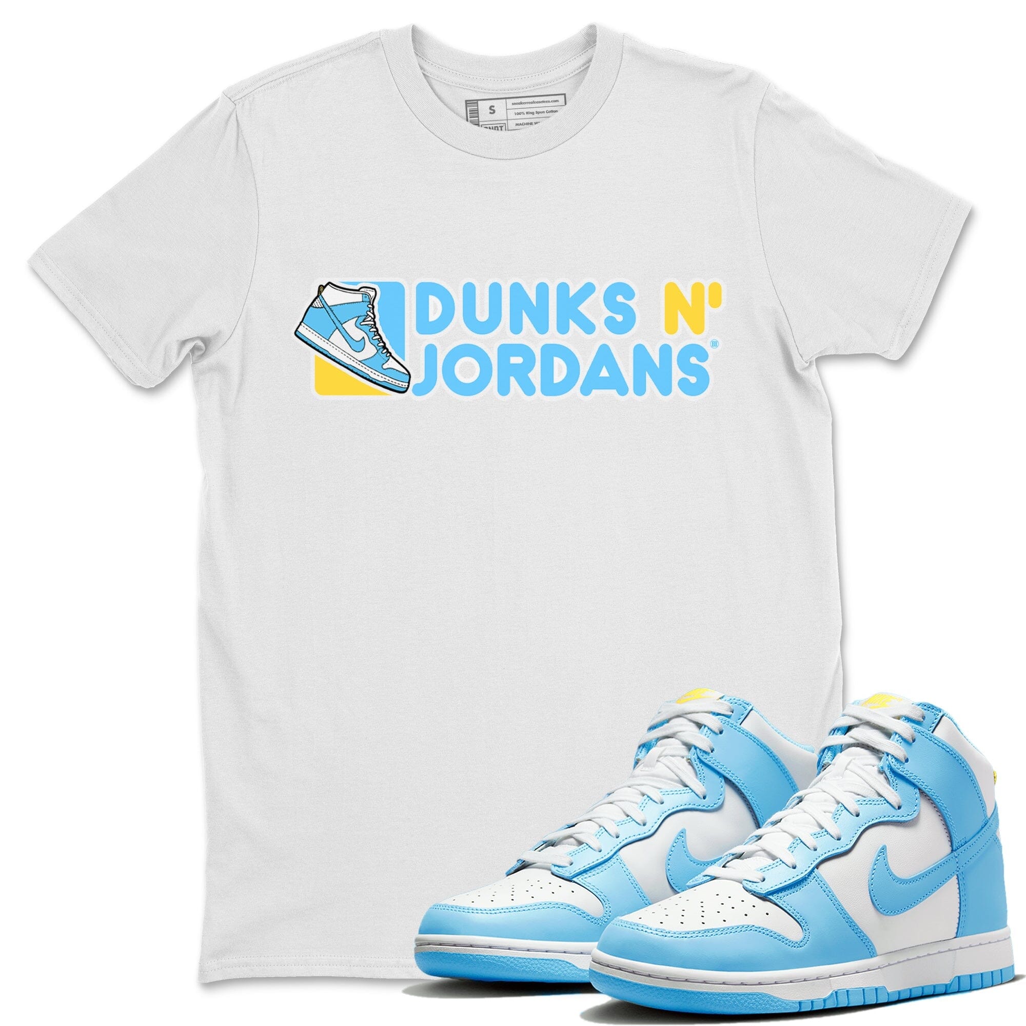 Dunk Blue Chill Sneaker Match Tees Dunks N Jordans Sneaker Tees Dunk Blue Chill Jordan to match sneaker T-Shirt Crew Neck Shirts