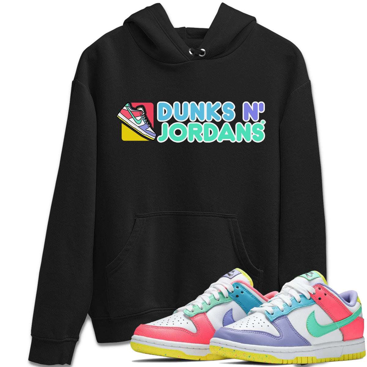 Dunk Easter Candy Sneaker Match Tees Dunks N Jordans Streetwear Sneaker Shirt Holiday Easter T-Shirt Sneaker Release Tees Unisex Shirts Black 1
