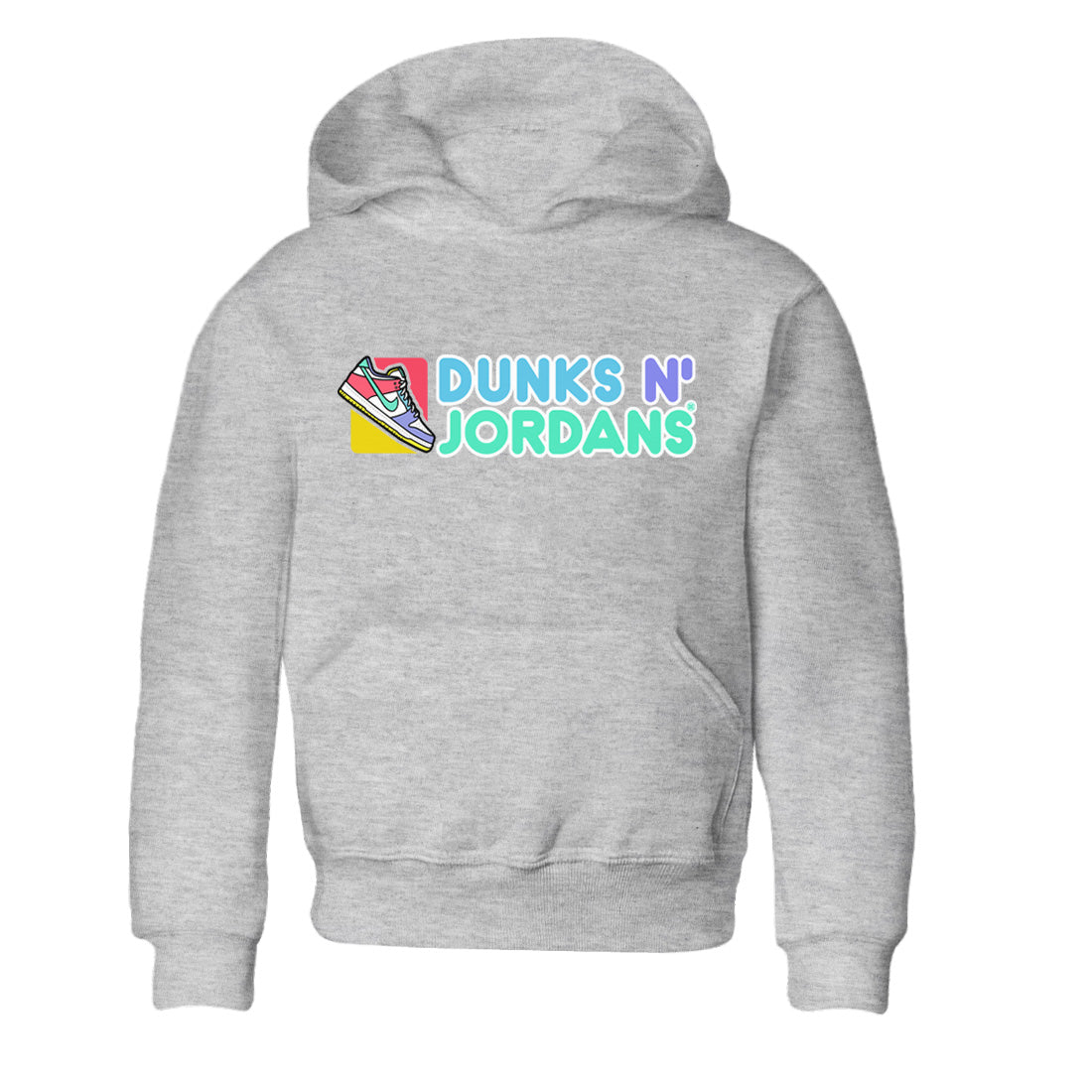 Dunk Easter Candy Sneaker Match Tees Dunks N Jordans Streetwear Sneaker Shirt Holiday Easter T-Shirt Sneaker Release Tees Kids Shirts Heather Grey 2