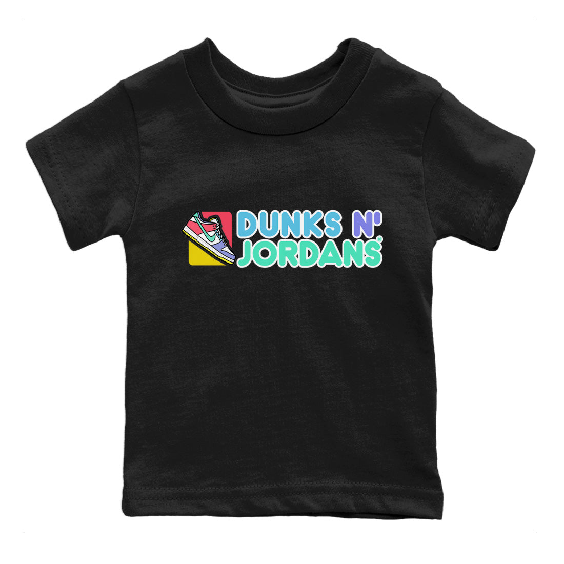 Dunk Easter Candy Sneaker Match Tees Dunks N Jordans Streetwear Sneaker Shirt Holiday Easter T-Shirt Sneaker Release Tees Kids Shirts Black 2