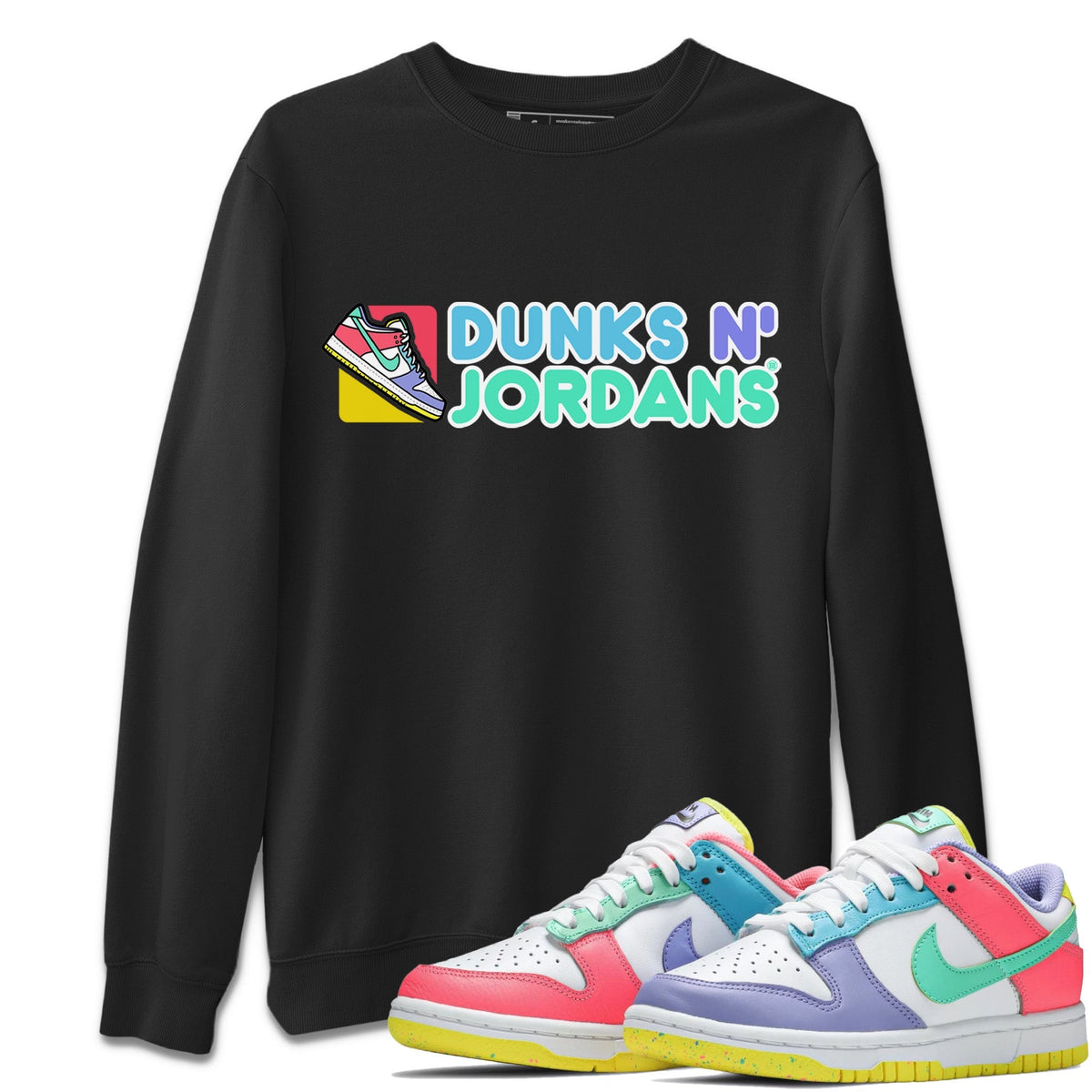 Dunk Easter Candy Dunks N Jordans Crew Neck Streetwear Sneaker Shirt Holiday Easter T-Shirt Sneaker T-Shirts Size Chart