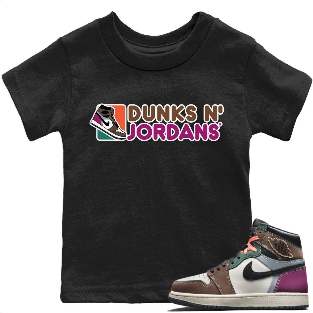 Jordan 1 Hand Crafted Sneaker Matching T-Shirt Dunks N Jordans Sneaker Tees Jordan 1 Hand Crafted Sneaker Release Tees Kids Shirts