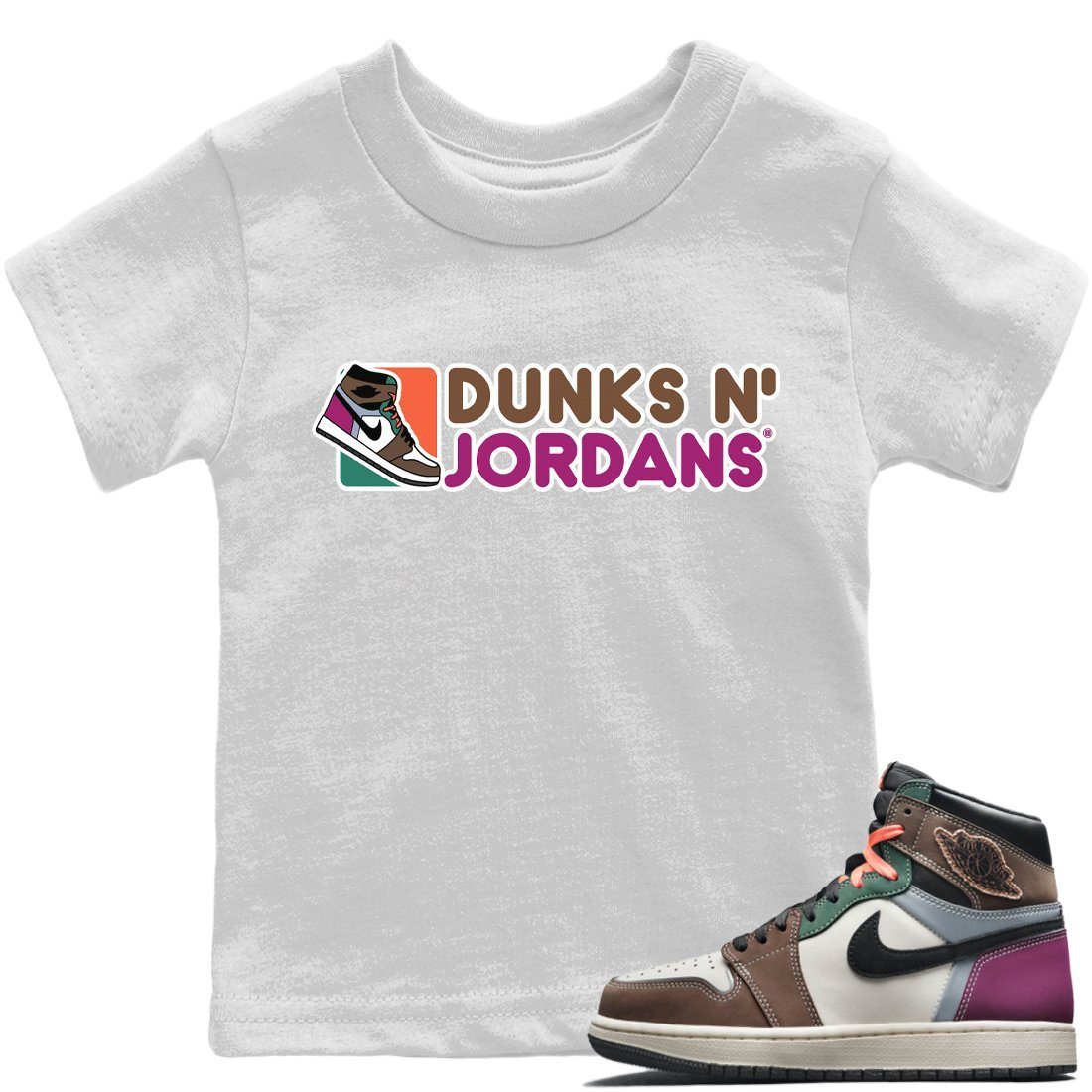 Jordan 1 Hand Crafted Sneaker Matching T-Shirt Dunks N Jordans Sneaker Tees Jordan 1 Hand Crafted Sneaker Release Tees Kids Shirts