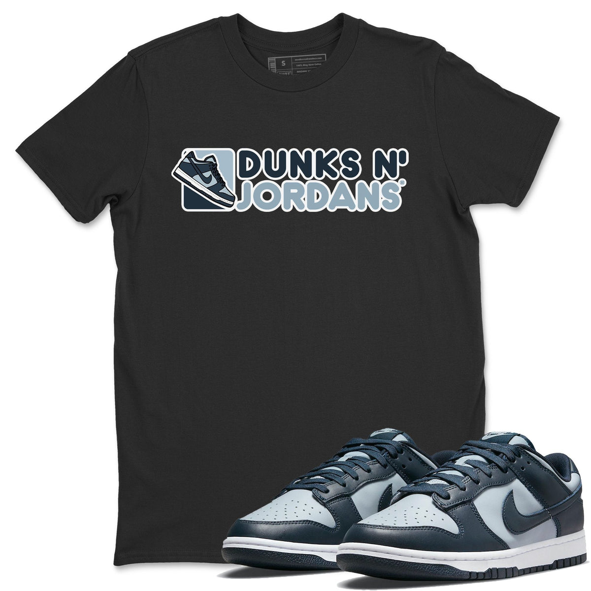 Dunk championship Grey Sneaker Match Tees Dunks N Jordans Sneaker Tees Dunk championship Grey Jordan to match sneaker T-Shirt Crew Neck Shirts