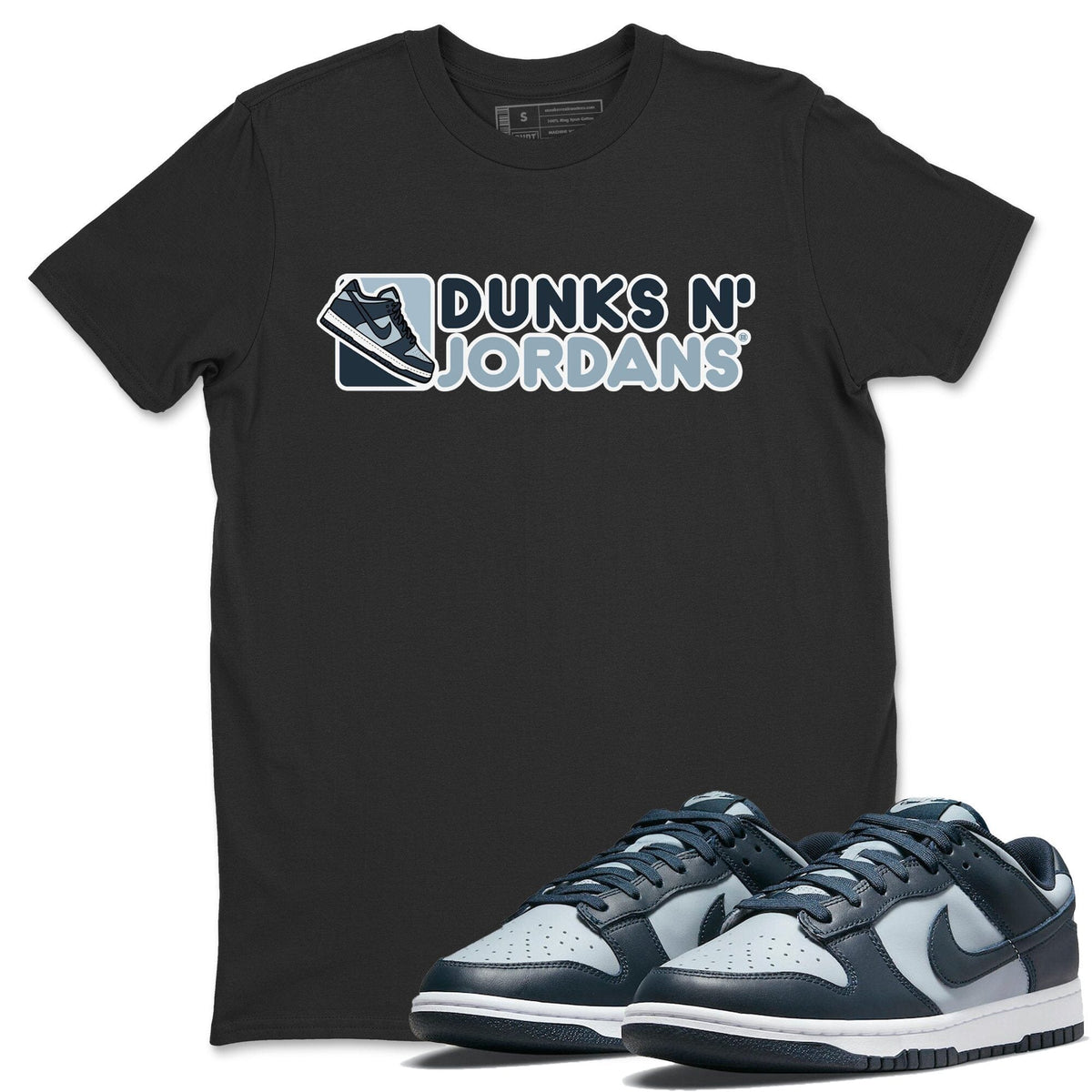 Dunk championship Grey Sneaker Match Tees Dunks N Jordans Sneaker Tees Dunk championship Grey Jordan to match sneaker T-Shirt Crew Neck Shirts