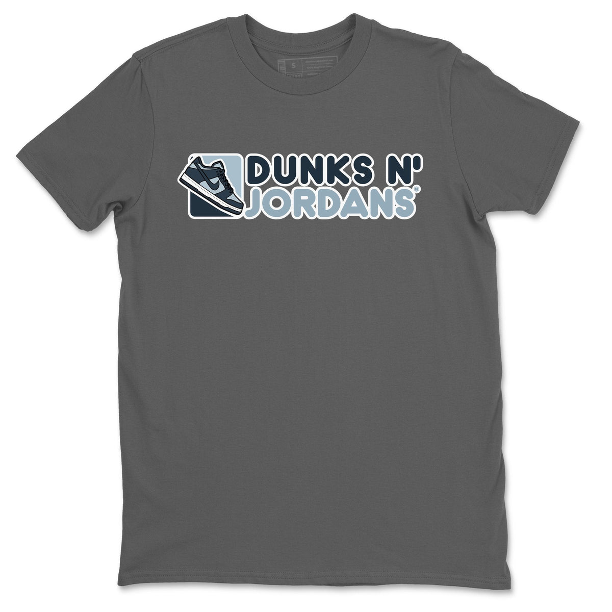 Dunk championship Grey Sneaker Match Tees Dunks N Jordans Sneaker Tees Dunk championship Grey Jordan to match sneaker T-Shirt Crew Neck Shirts
