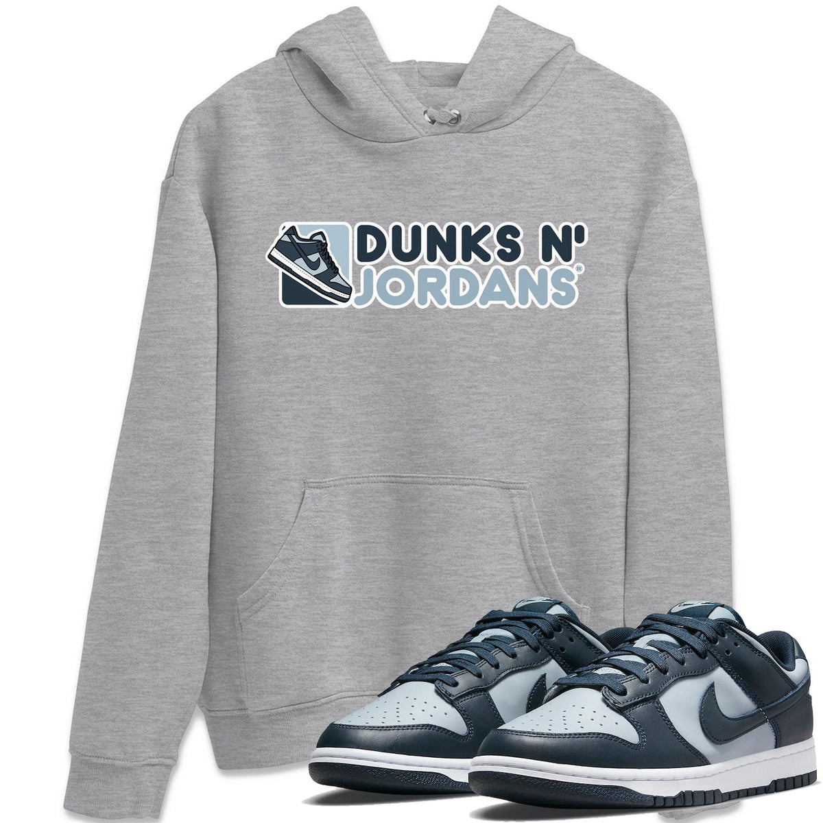 Dunk championship Grey Sneaker Match Tees Dunks N Jordans Sneaker Tees Dunk championship Grey Jordan to match sneaker T-Shirt Crew Neck Shirts