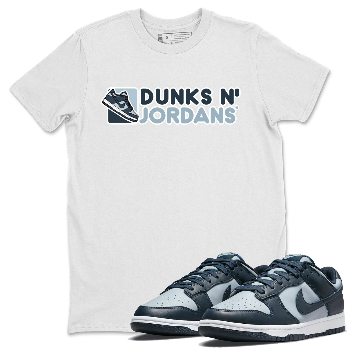 Dunk championship Grey Sneaker Match Tees Dunks N Jordans Sneaker Tees Dunk championship Grey Jordan to match sneaker T-Shirt Crew Neck Shirts