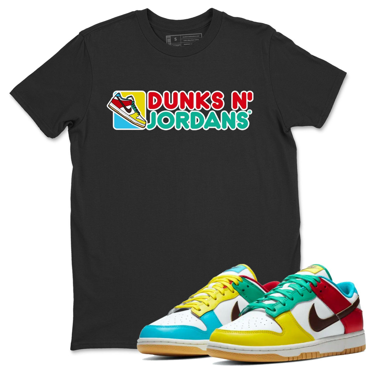 Dunk Free 99 White Sneaker Match Tees Dunks N Jordans Sneaker Tees Dunk Free 99 White Jordan to match sneaker T-Shirt Crew Neck Shirts