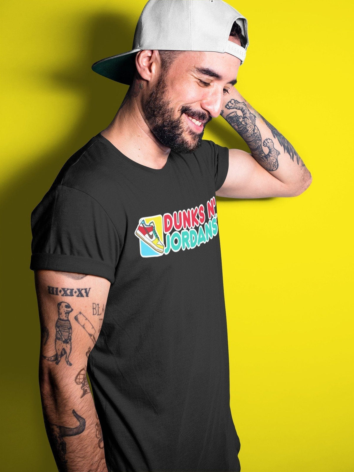 Dunk Free 99 White Sneaker Match Tees Dunks N Jordans Sneaker Tees Dunk Free 99 White Jordan to match sneaker T-Shirt Crew Neck Shirts