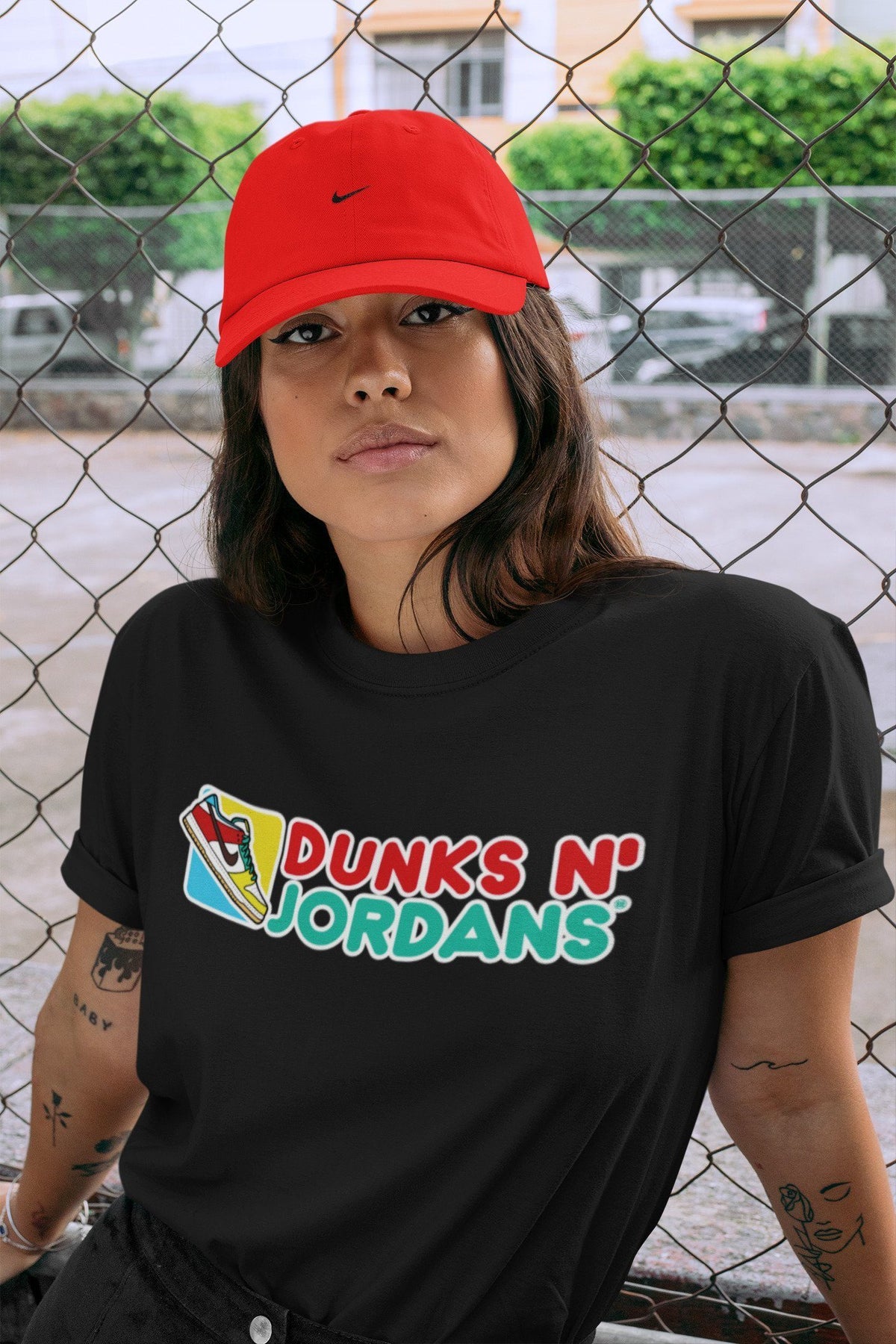 Dunk Free 99 White Sneaker Match Tees Dunks N Jordans Sneaker Tees Dunk Free 99 White Jordan to match sneaker T-Shirt Crew Neck Shirts