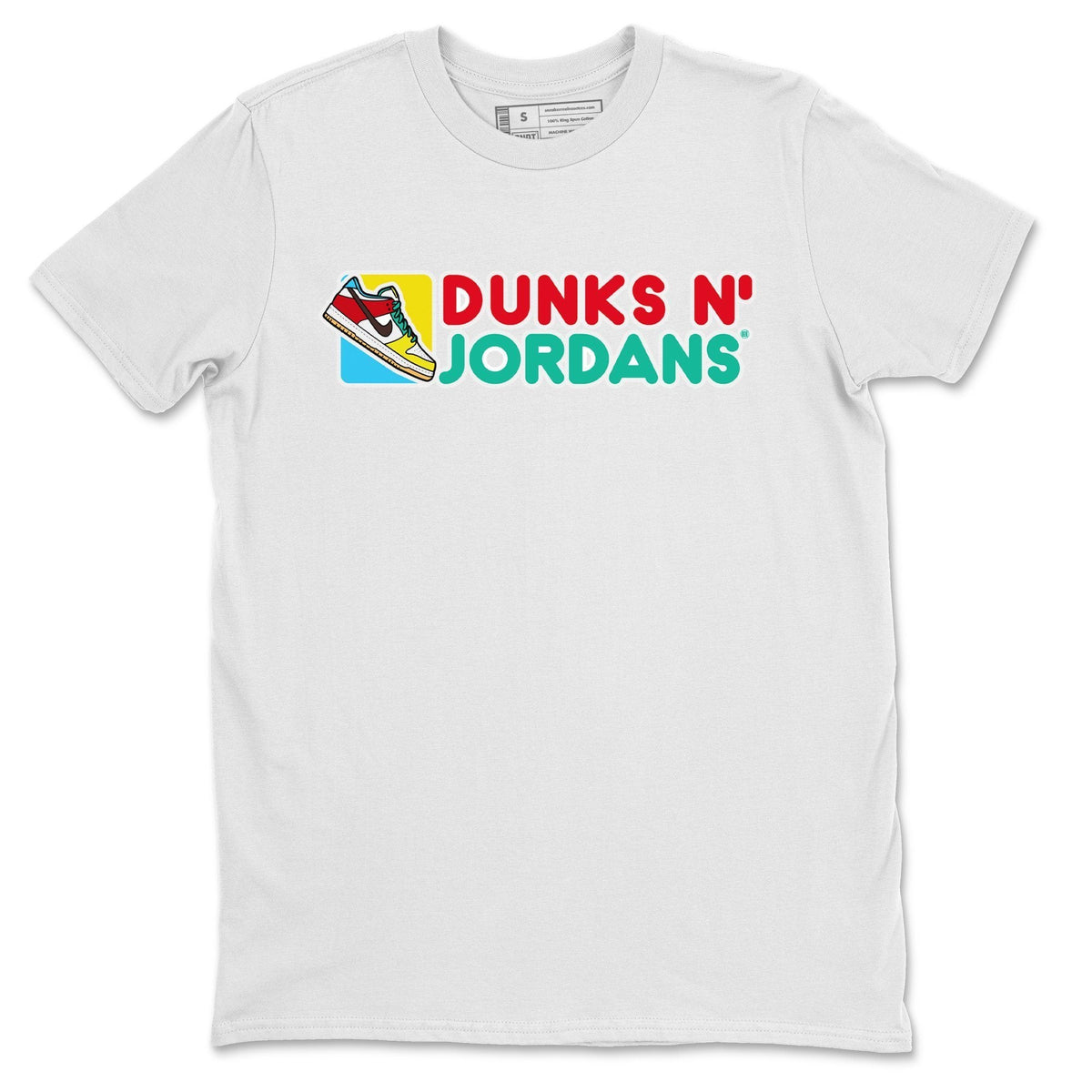 Dunk Free 99 White Sneaker Match Tees Dunks N Jordans Sneaker Tees Dunk Free 99 White Jordan to match sneaker T-Shirt Crew Neck Shirts