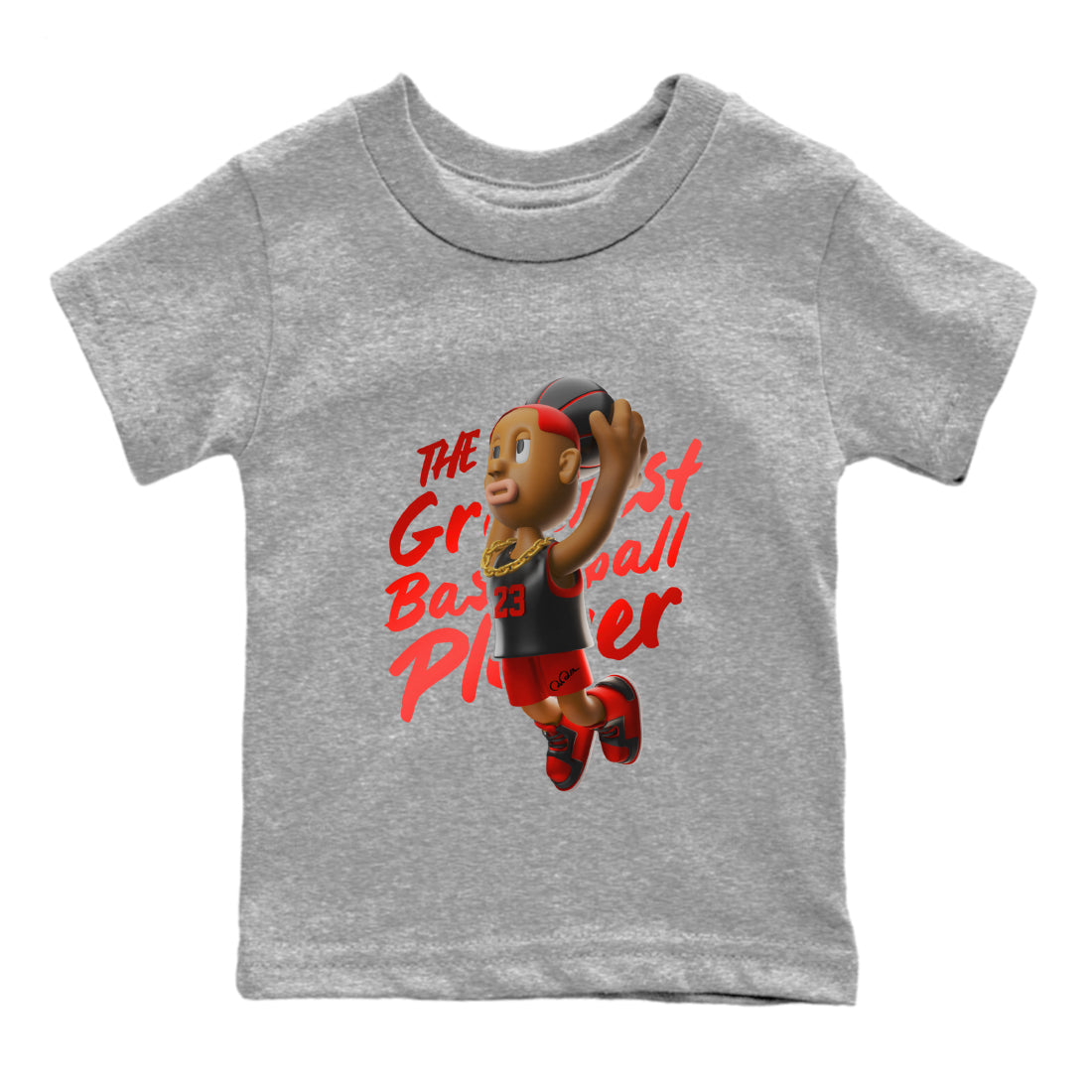 Air Jordan 1 Satin Bred Sneaker Match Tees Dunkshot Boy Streetwear Sneaker Shirt AJ1 Satin Bred Sneaker Release Tees Kids Shirts Heather Grey 2