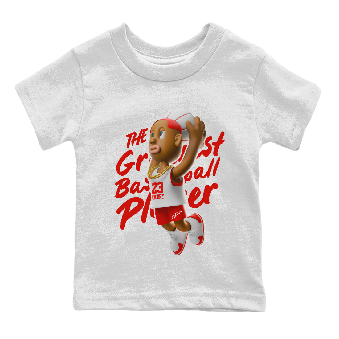 Air Jordan 12 Cherry Sneaker Match Tees Dunkshot Boy Streetwear Sneaker Shirt AJ12 Cherry Sneaker Release Tees Kids Shirts White 2