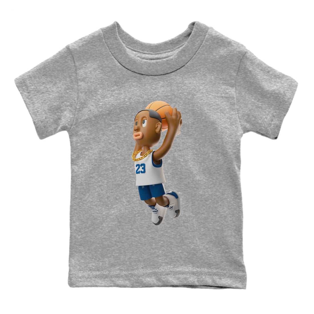 Air Jordan 3 Wizards Sneaker Tees Drip Gear Zone Dunkshot Boy Sneaker Tees AJ3 NBA Wizards  Shirt Kids Shirts Heather Grey 2