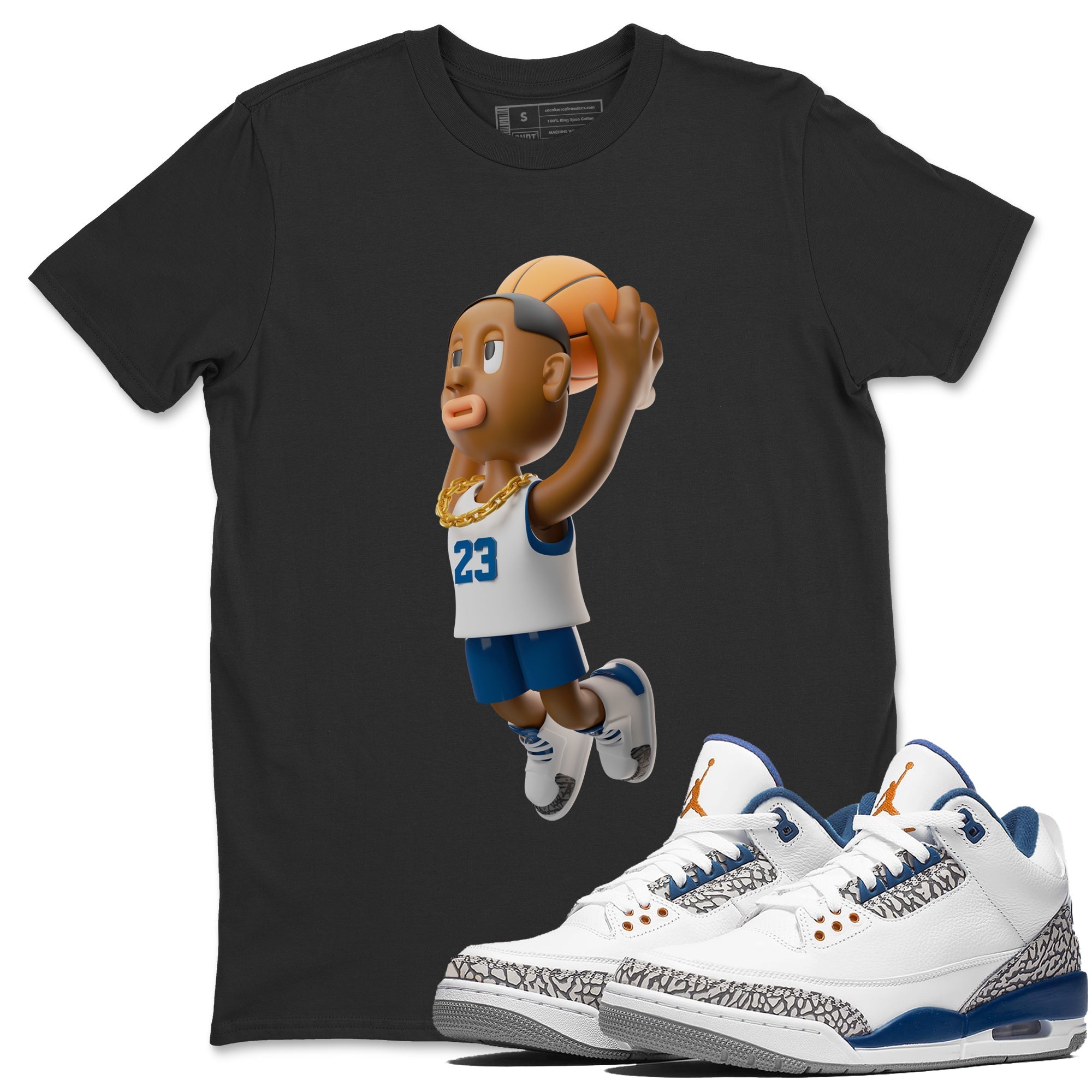 Air Jordan 3 Wizards Sneaker Tees Drip Gear Zone Dunkshot Boy Sneaker Tees AJ3 NBA Wizards  Shirt Unisex Shirts Black 1