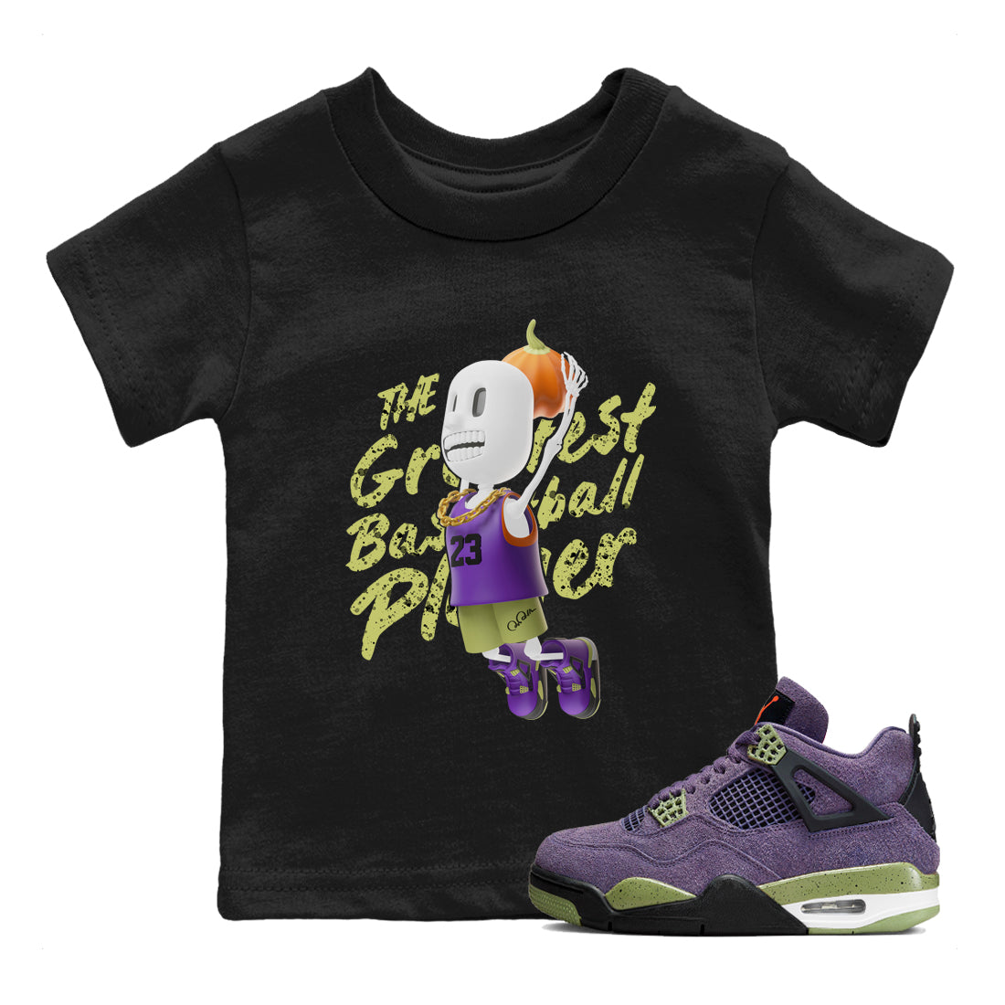 Air Jordan 4 Canyon Purple shirt to match jordans Dunkshot Boy sneaker tees AJ4 Canyon Purple Drip Gear Zone Baby Toddler Black 1 T-Shirt, Halloween tshirt