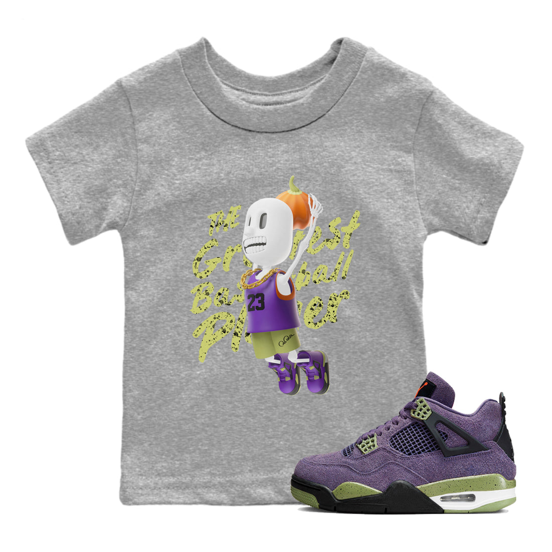 Air Jordan 4 Canyon Purple shirt to match jordans Dunkshot Boy sneaker tees AJ4 Canyon Purple Drip Gear Zone Baby Toddler Heather Grey 1 T-Shirt, Halloween tshirt