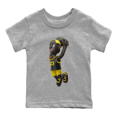 Air Jordan 4 Thunder Sneaker Tees Drip Gear Zone Dunkshot Boy Sneaker Tees AJ4 Thunder Jumpman Shirt Kids Shirts Heather Grey 2