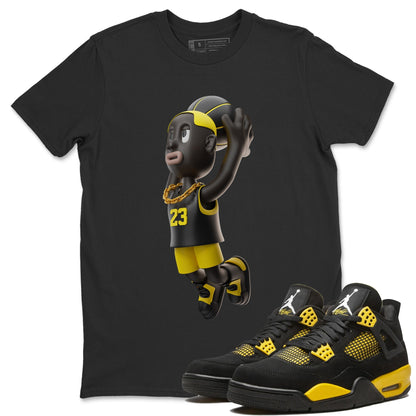 Air Jordan 4 Thunder Sneaker Tees Drip Gear Zone Dunkshot Boy Sneaker Tees AJ4 Thunder Jumpman Shirt Unisex Shirts Black 1