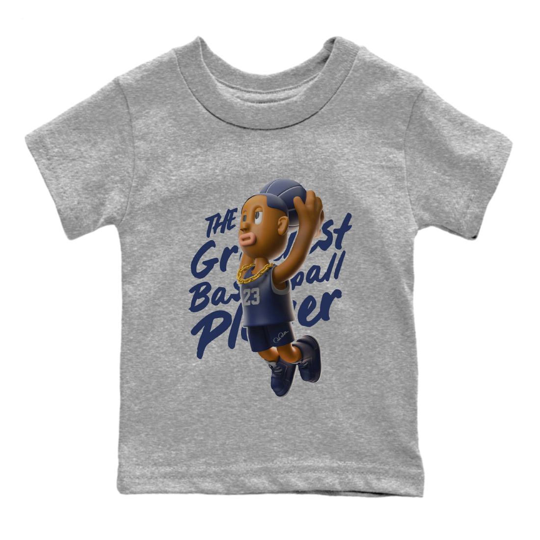 Air Jordan 5 Georgetown Sneaker Match Tees Dunkshot Boy Streetwear Sneaker Shirt AJ5 Georgetown Sneaker Release Tees Kids Shirts Heather Grey 2