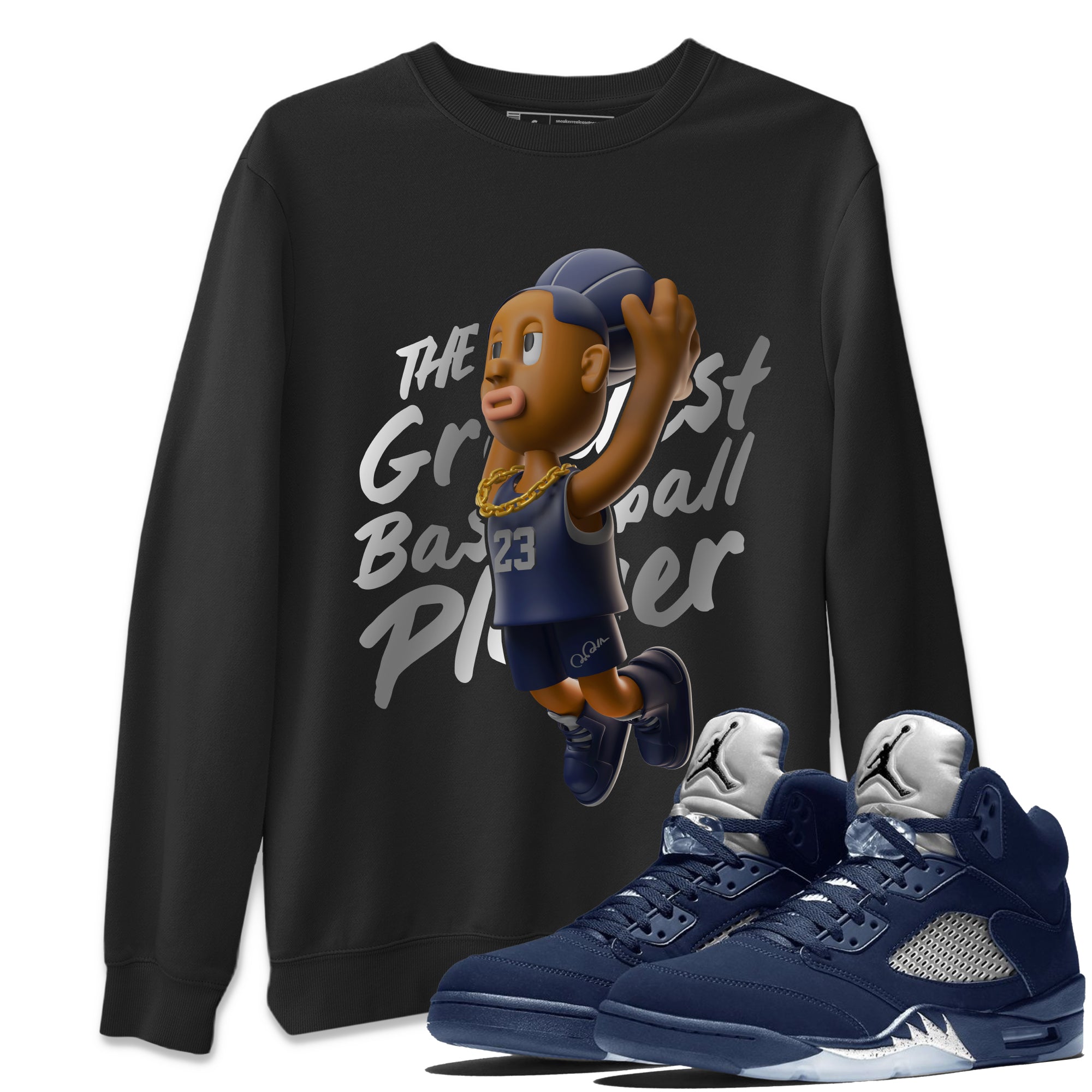 Air Jordan 5 Georgetown Sneaker Match Tees Dunkshot Boy Streetwear Sneaker Shirt AJ5 Georgetown Sneaker Release Tees Unisex Shirts Black 1