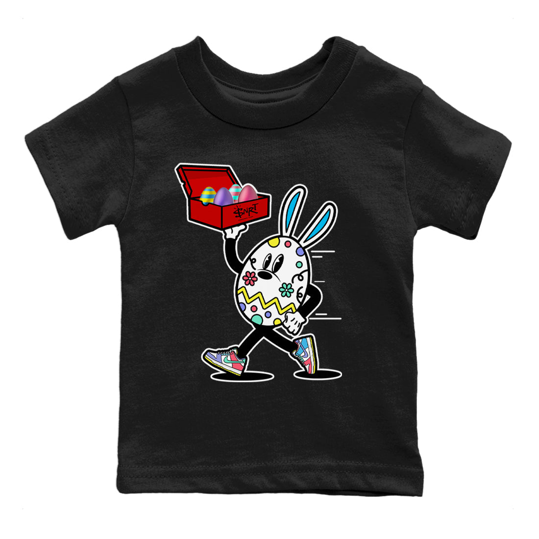 Dunk Easter Candy Easter Egg Hunter Baby and Kids Streetwear Sneaker Shirt Holiday Easter T-Shirt Kids Streetwear Sneaker Shirt Washing and Care Tip