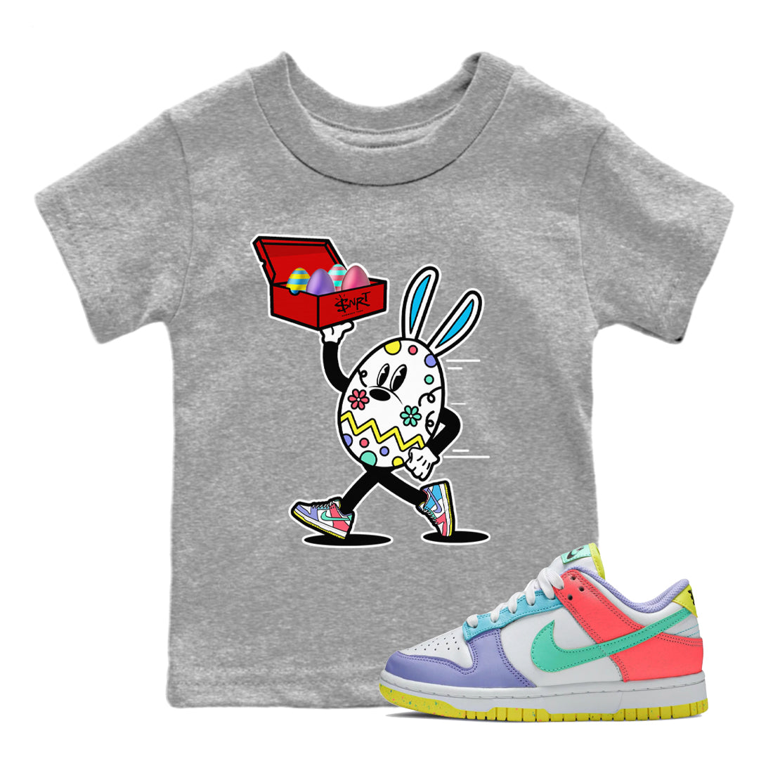 Dunk Easter Candy Easter Egg Hunter Baby and Kids Streetwear Sneaker Shirt Holiday Easter T-Shirt Kids Streetwear Sneaker Shirt Size Chart
