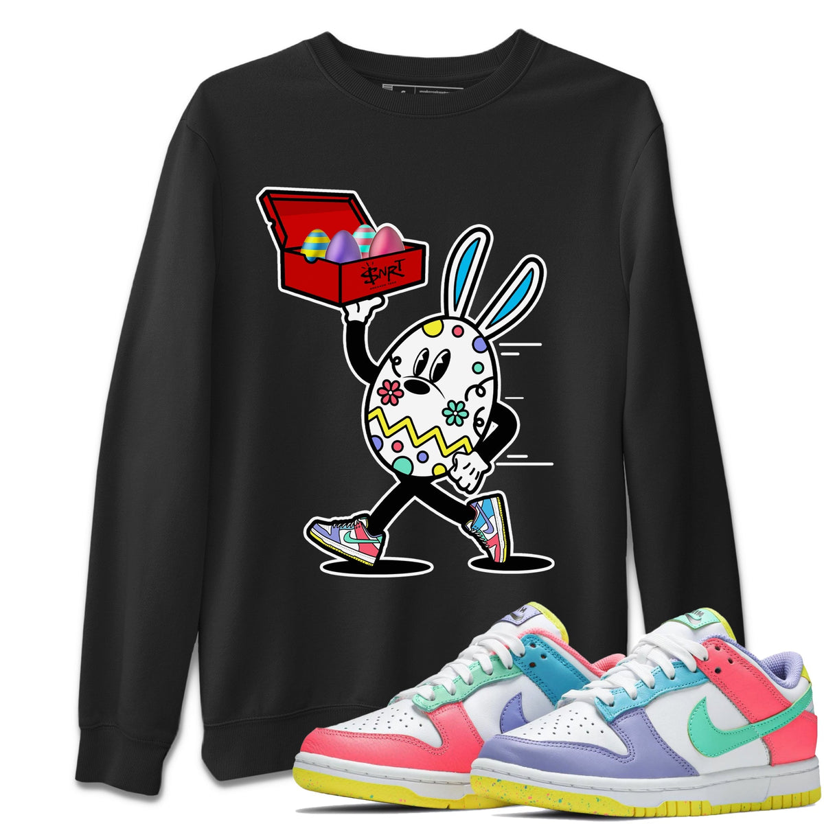 Dunk Easter Candy Easter Egg Hunter Crew Neck Streetwear Sneaker Shirt Holiday Easter T-Shirt Sneaker T-Shirts Size Chart