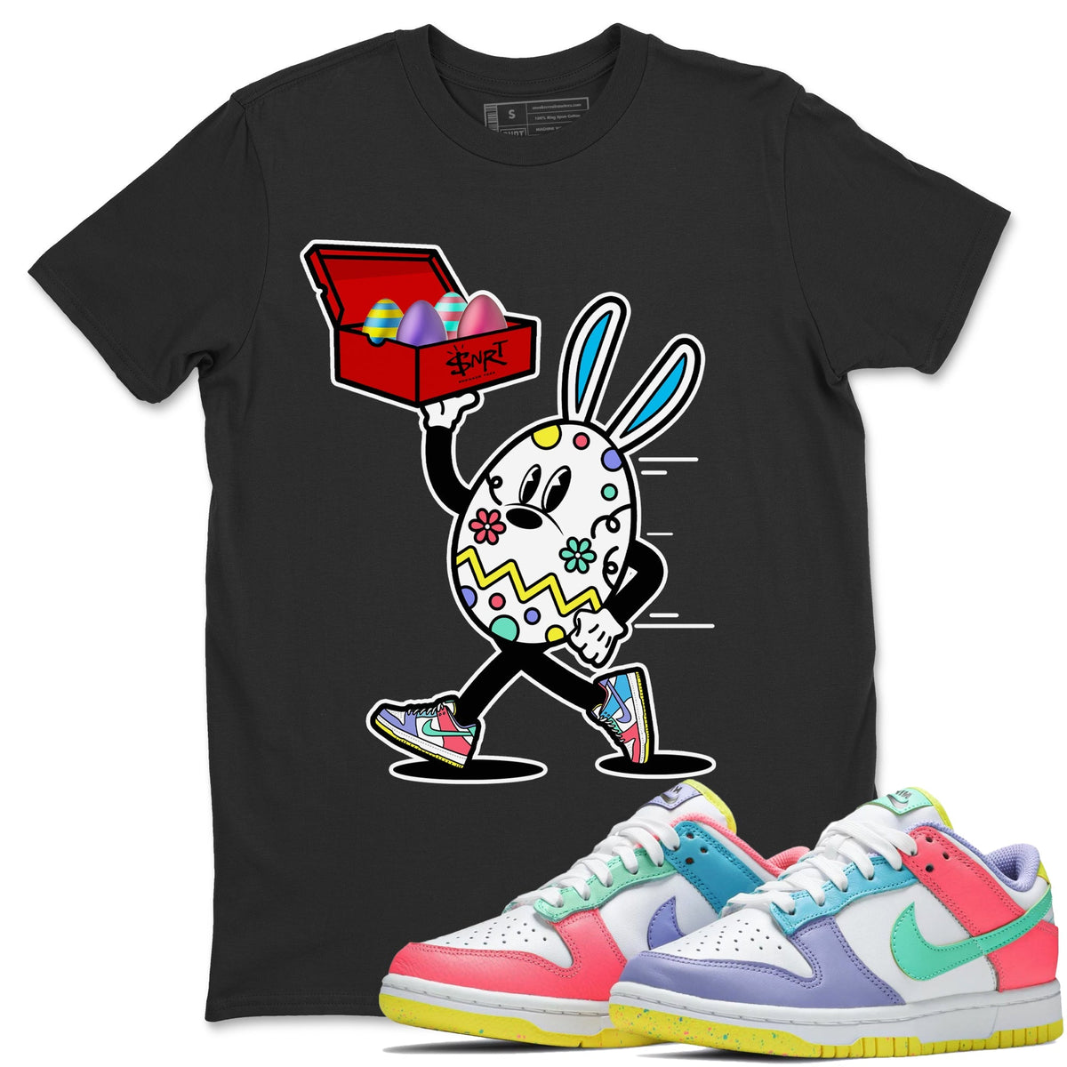 Dunk Easter Candy Sneaker Match Tees Easter Egg Hunter Streetwear Sneaker Shirt Holiday Easter T-Shirt Sneaker Release Tees Unisex Shirts Black 1