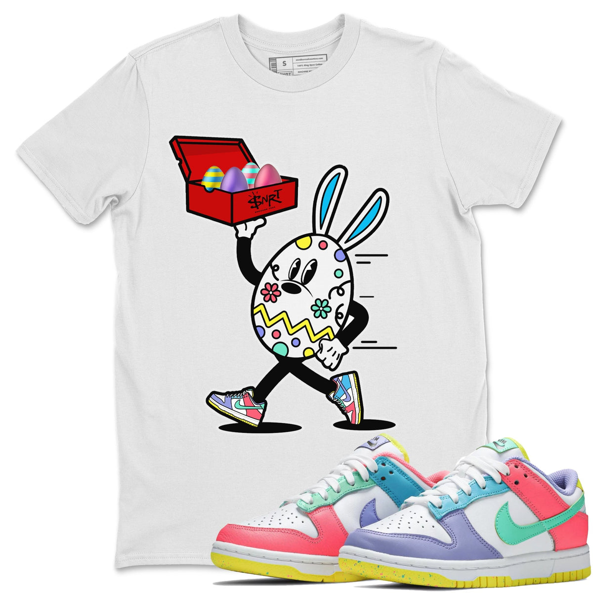 Dunk Easter Candy Sneaker Match Tees Easter Egg Hunter Streetwear Sneaker Shirt Holiday Easter T-Shirt Sneaker Release Tees Unisex Shirts White 1